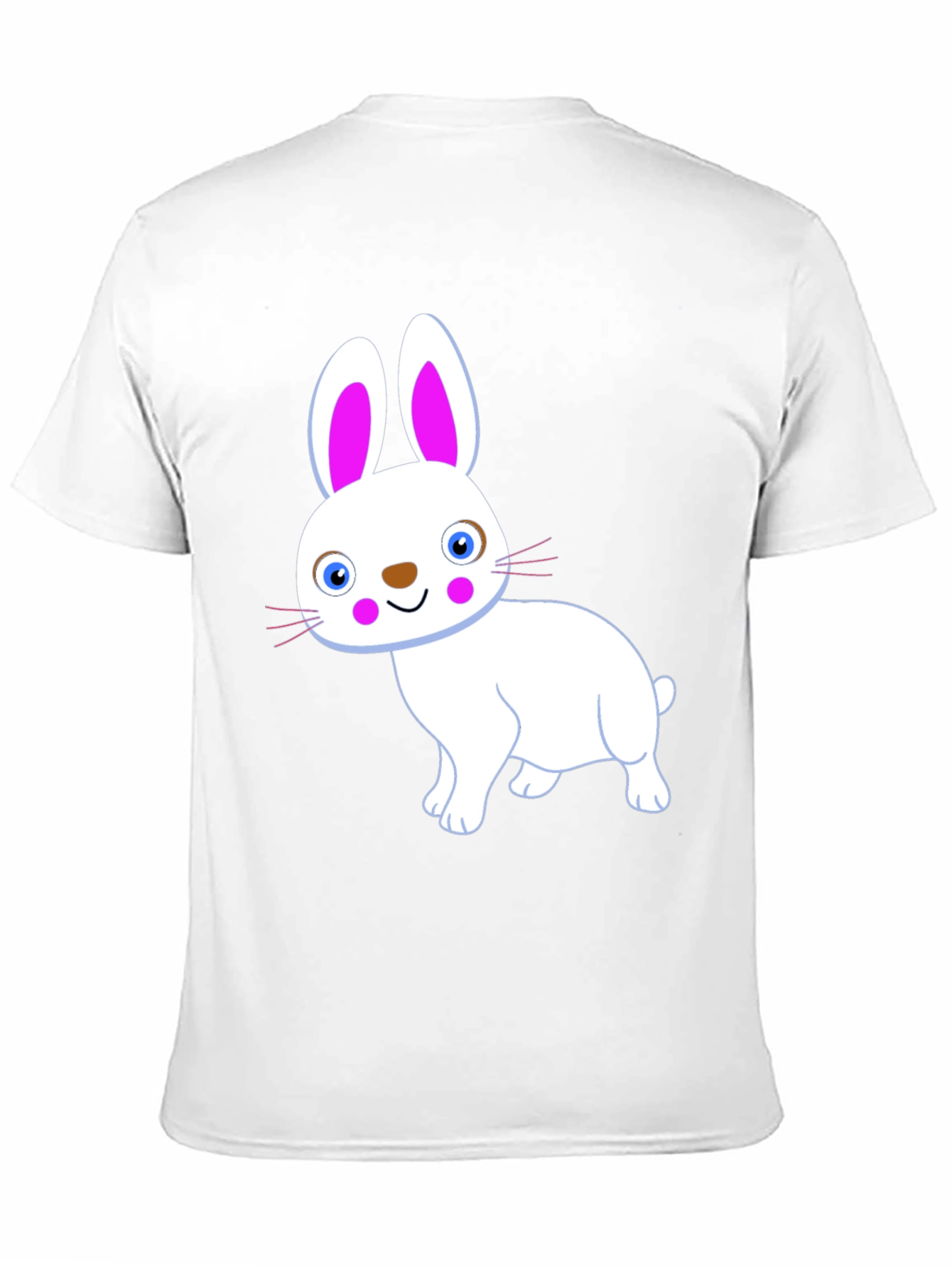 Cute Bunny Graphic Tee - Black Cotton T-Shirt