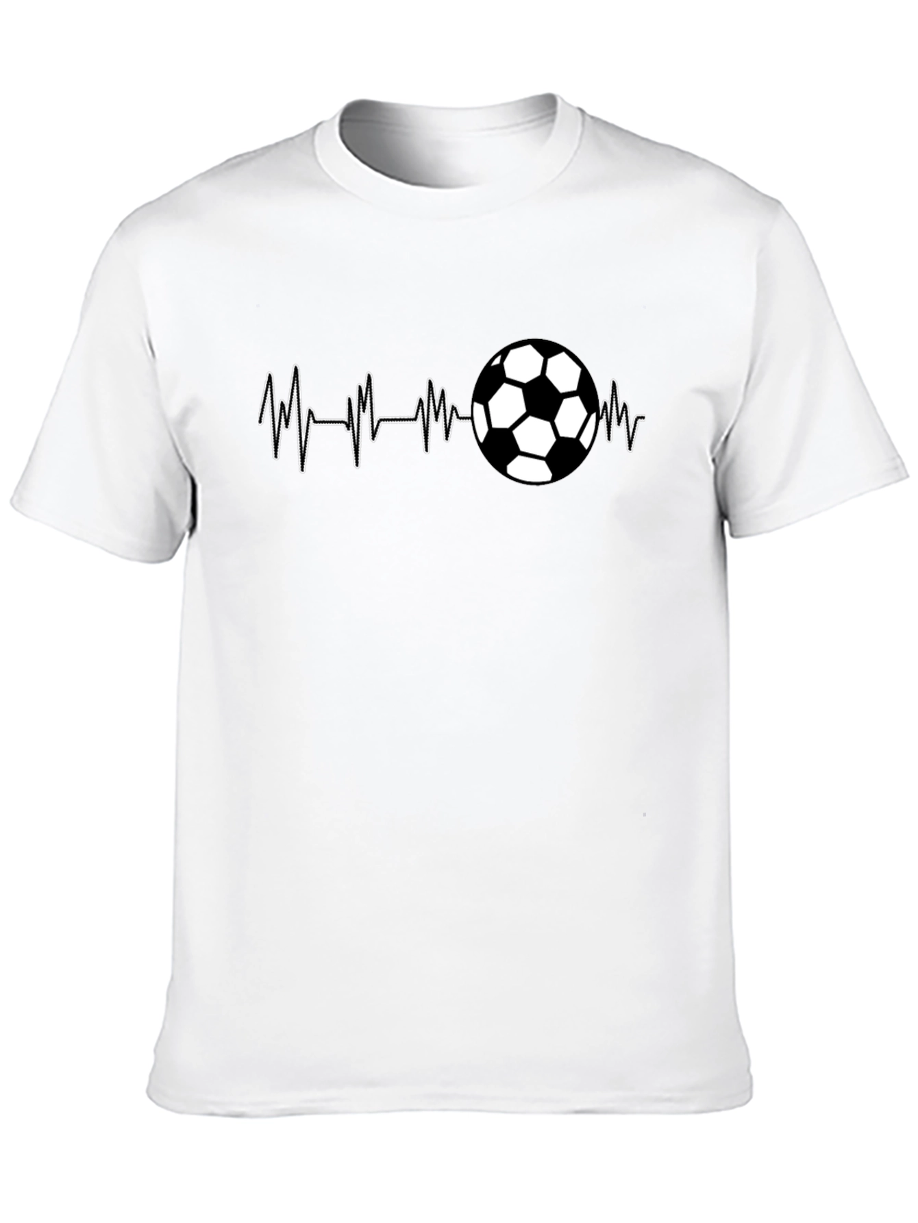 Soccer Heartbeat T-Shirt - Black