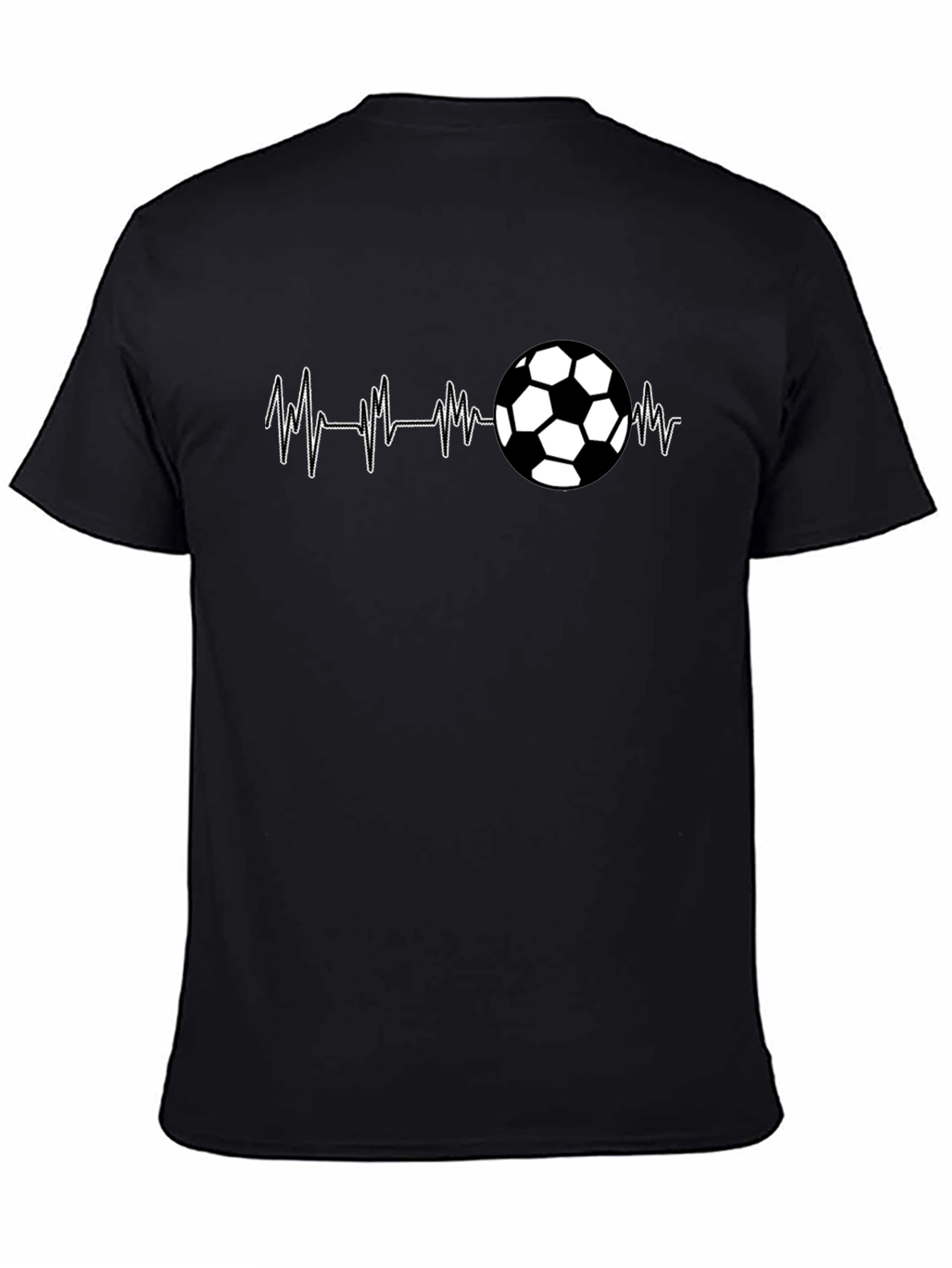 Soccer Heartbeat T-Shirt - Black
