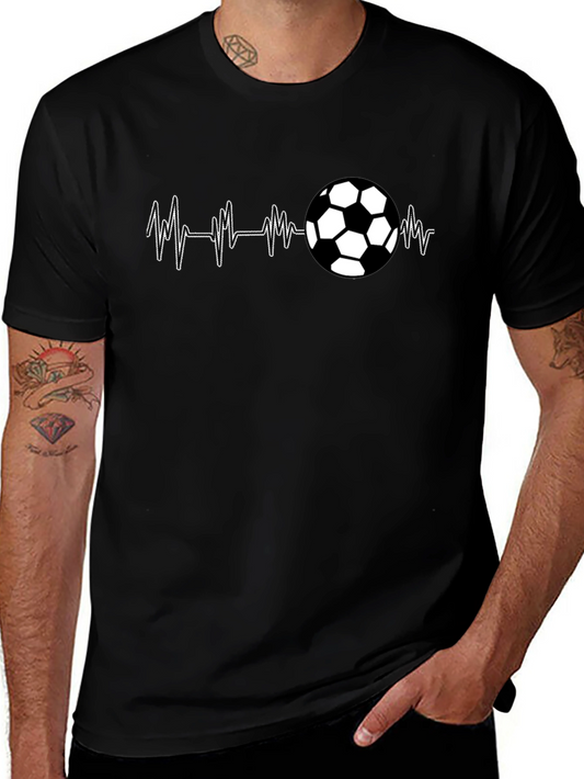 Soccer Heartbeat T-Shirt - Black