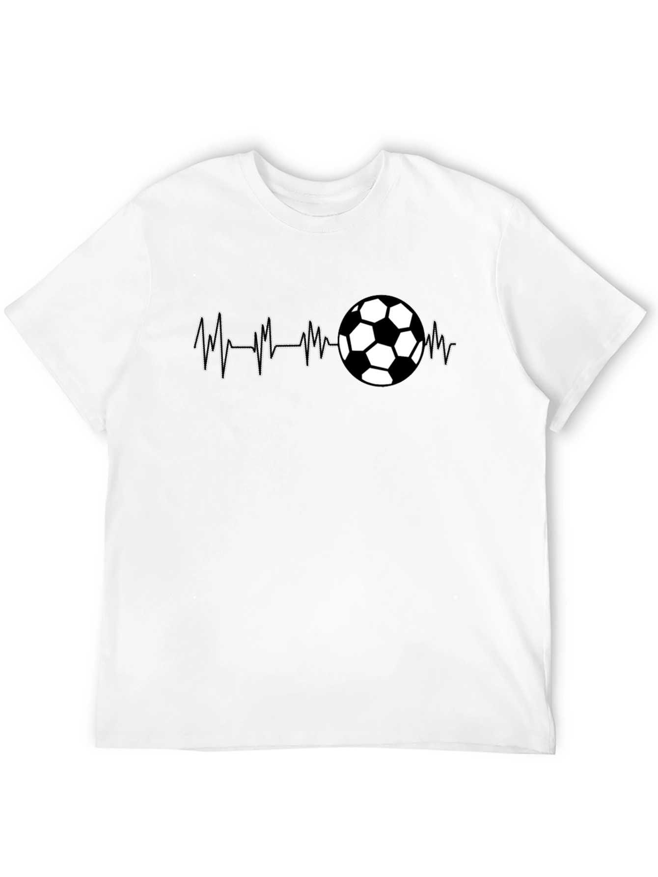Soccer Heartbeat T-Shirt - Black