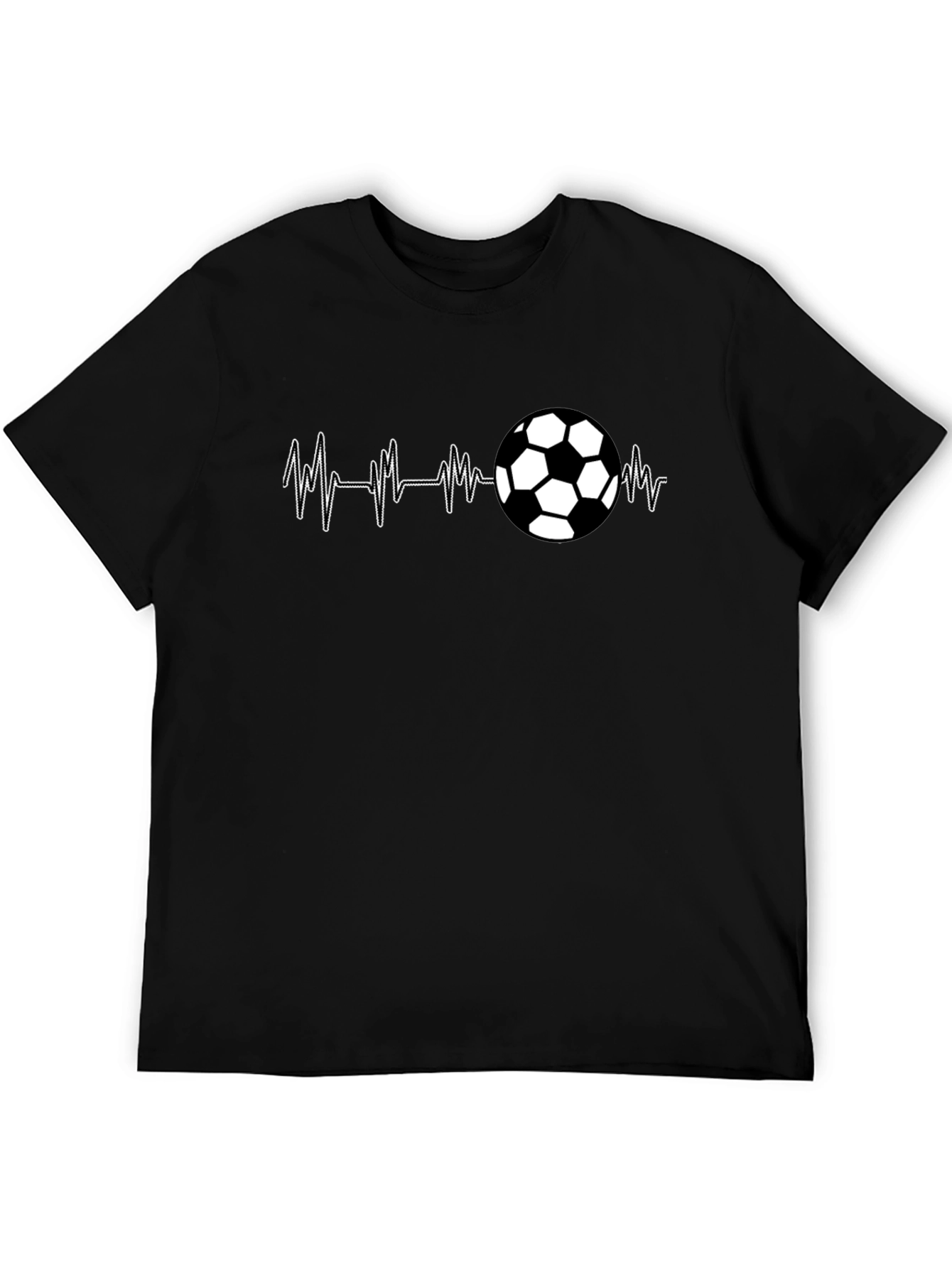 Soccer Heartbeat T-Shirt - Black