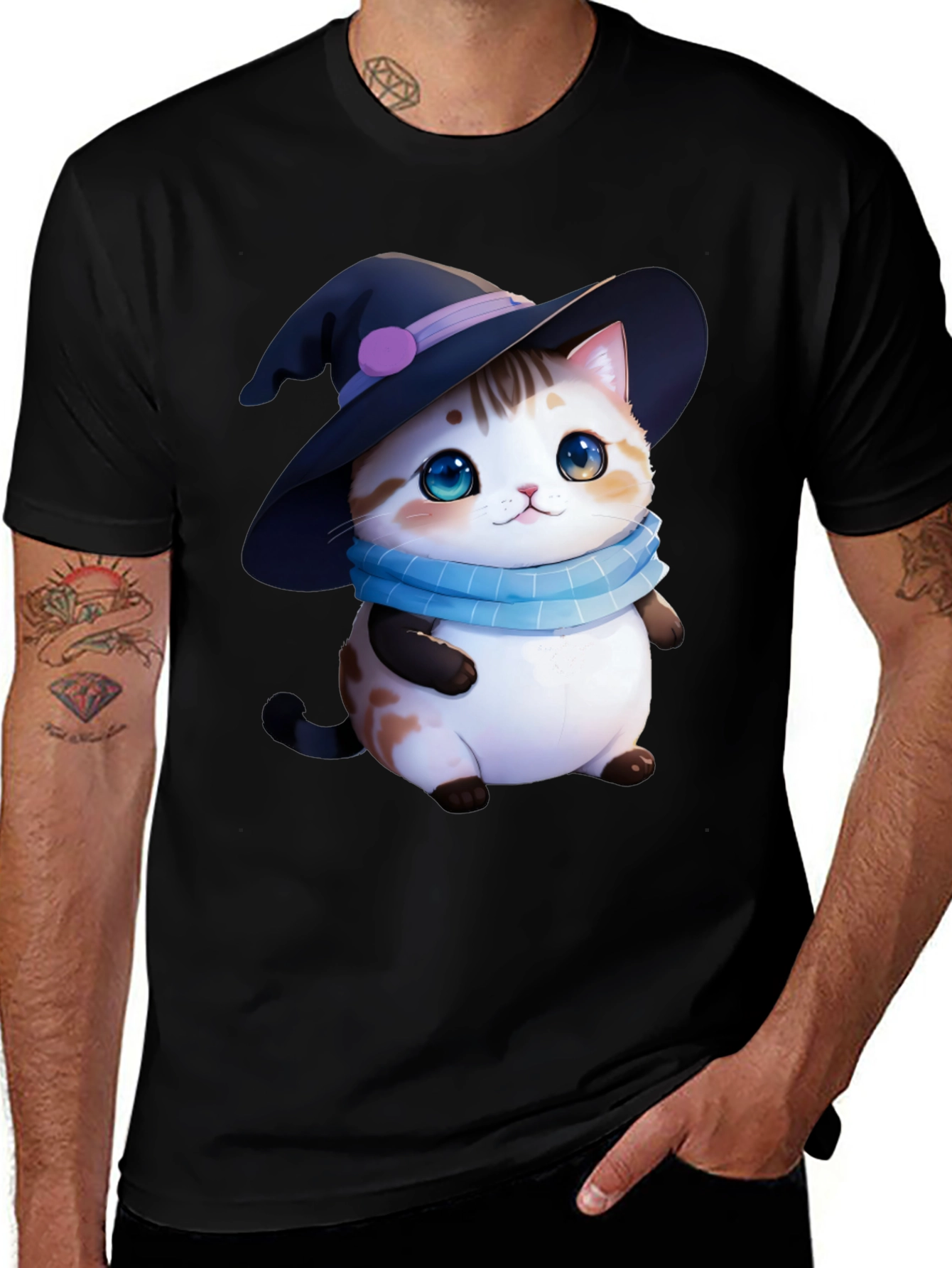 Cute Witch Cat T-Shirt - Halloween Apparel