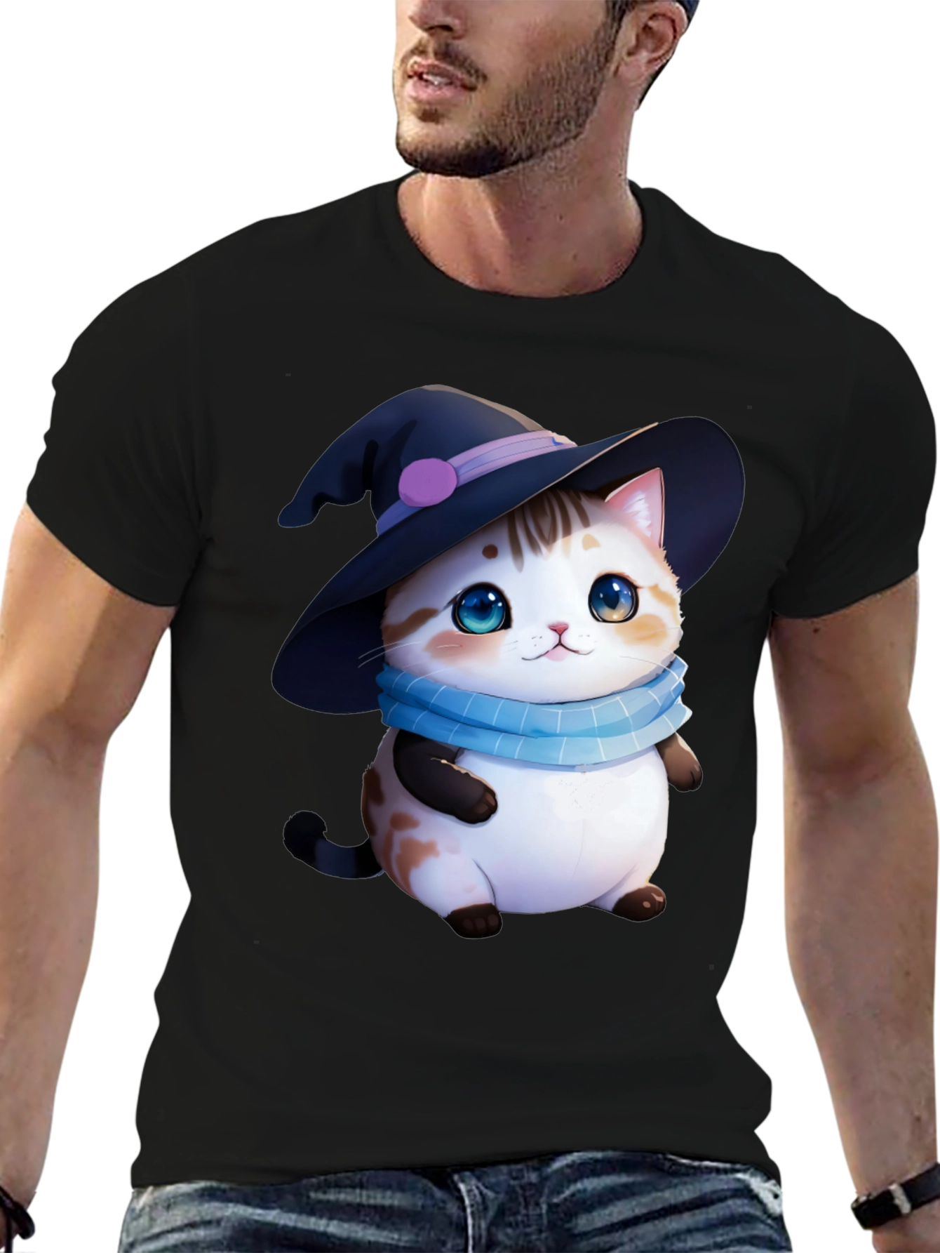 Cute Witch Cat T-Shirt - Halloween Apparel