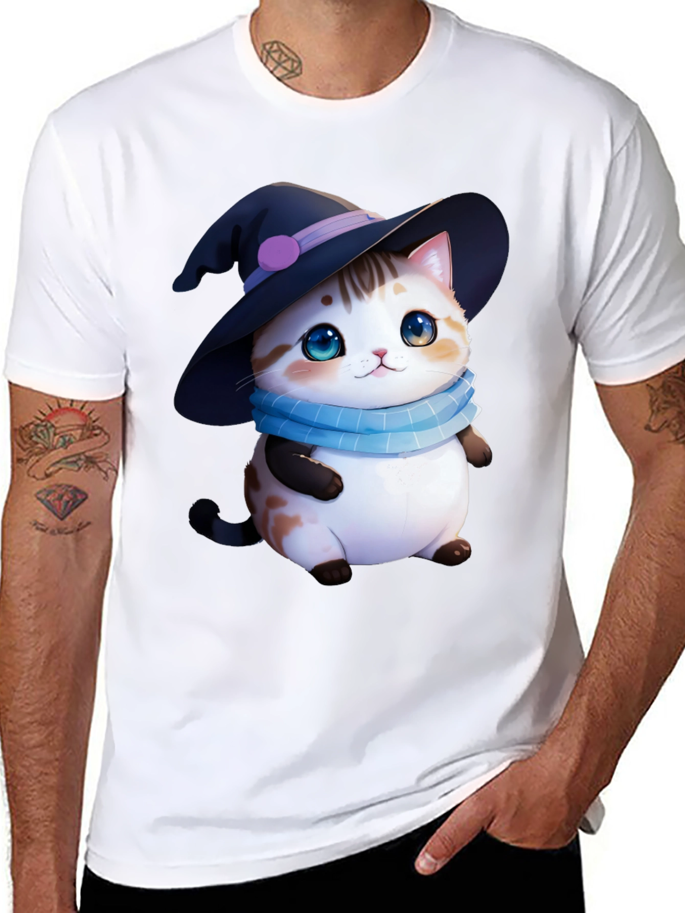 Cute Witch Cat T-Shirt - Halloween Apparel