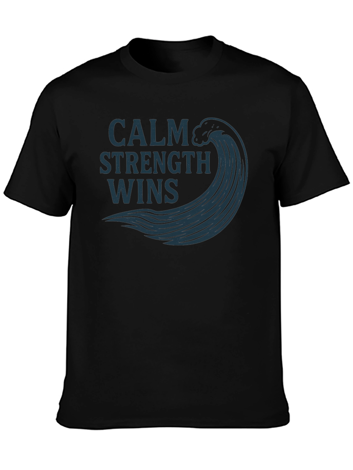 Calm Strength Wins Graphic Tee - Mens Black T-Shirt