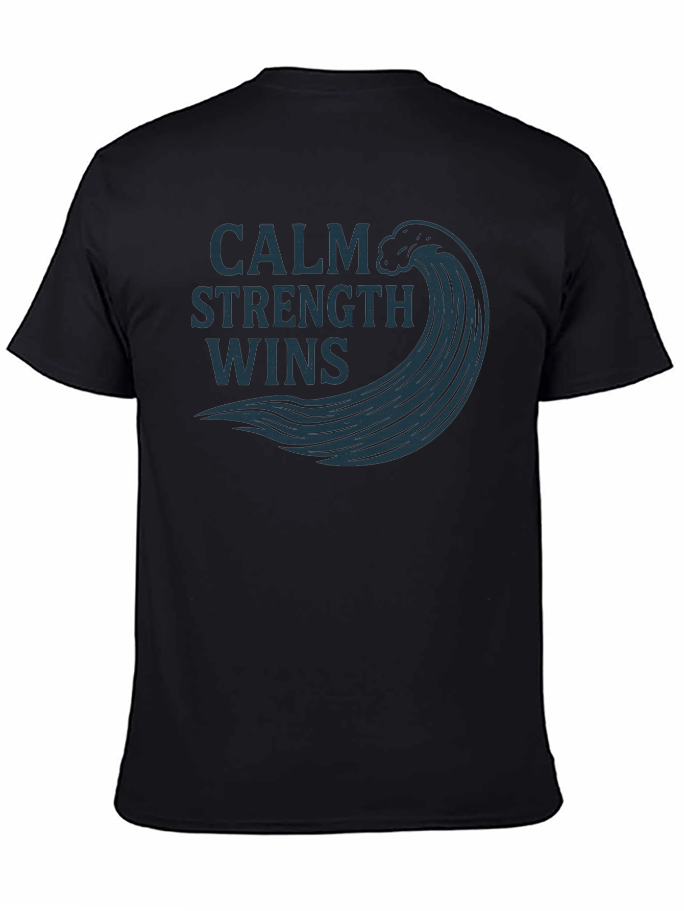 Calm Strength Wins Graphic Tee - Mens Black T-Shirt