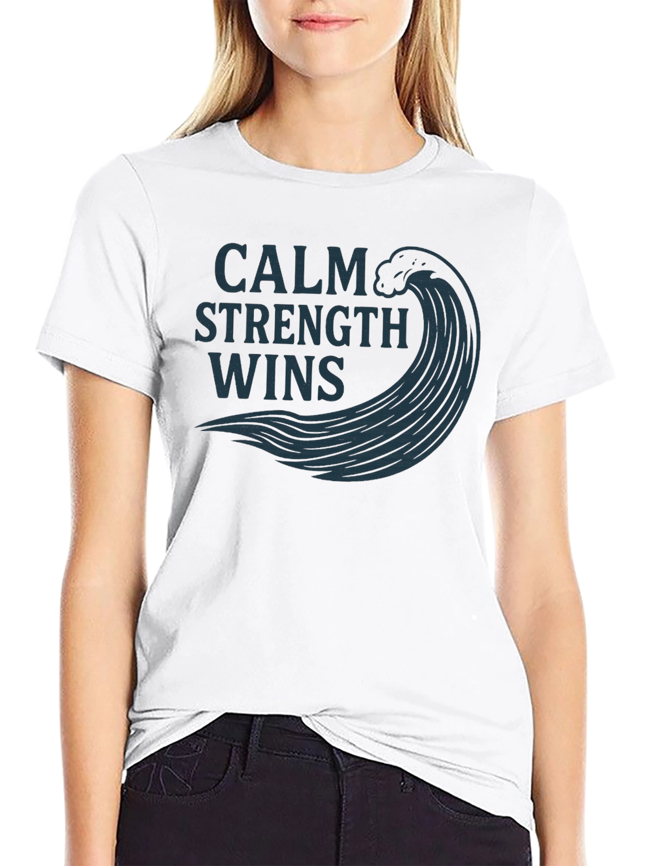 Calm Strength Wins Graphic Tee - Mens Black T-Shirt