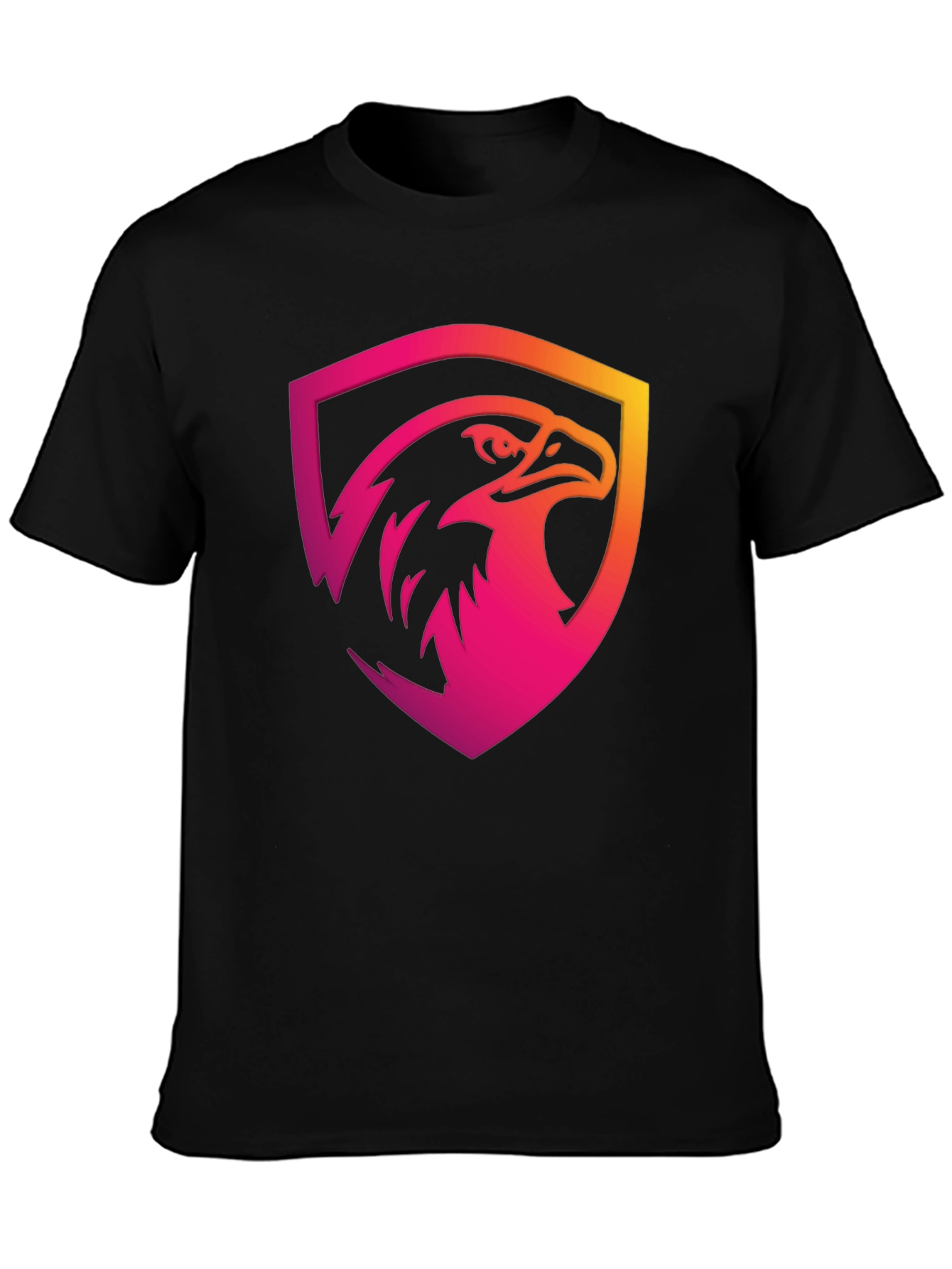 Gradient Eagle Shield Graphic Black T-Shirt