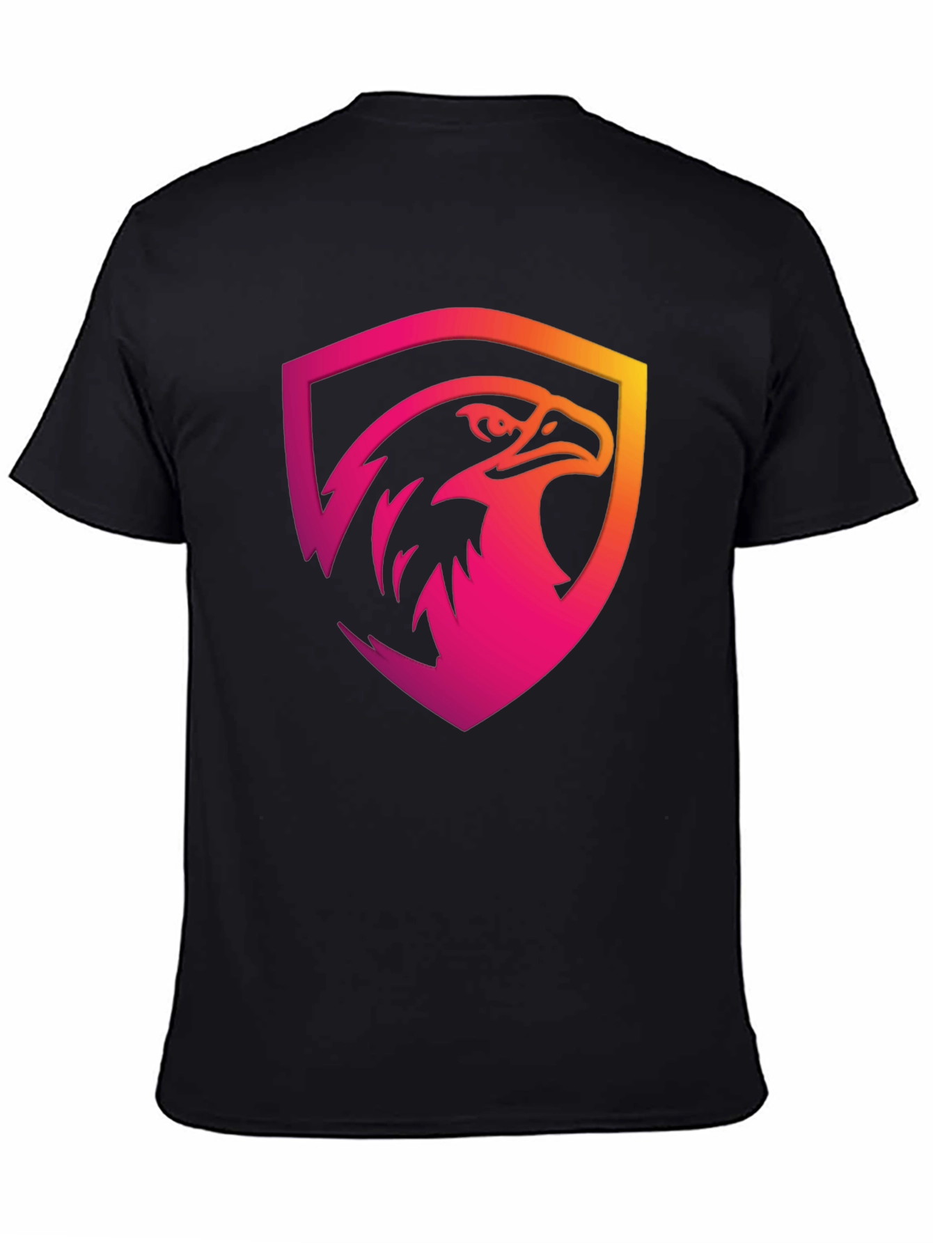 Gradient Eagle Shield Graphic Black T-Shirt