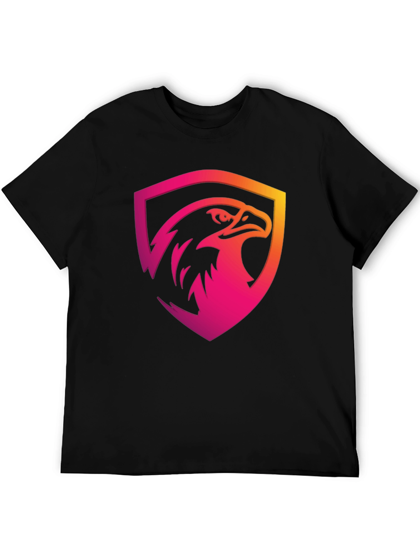 Gradient Eagle Shield Graphic Black T-Shirt
