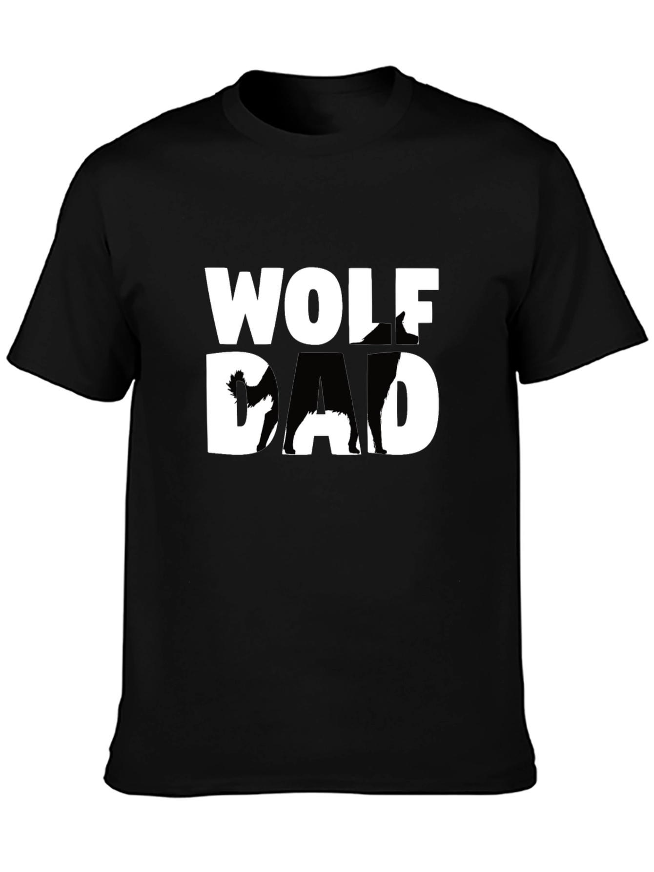 Wolf Dad Graphic T-Shirt - Black Cotton Tee
