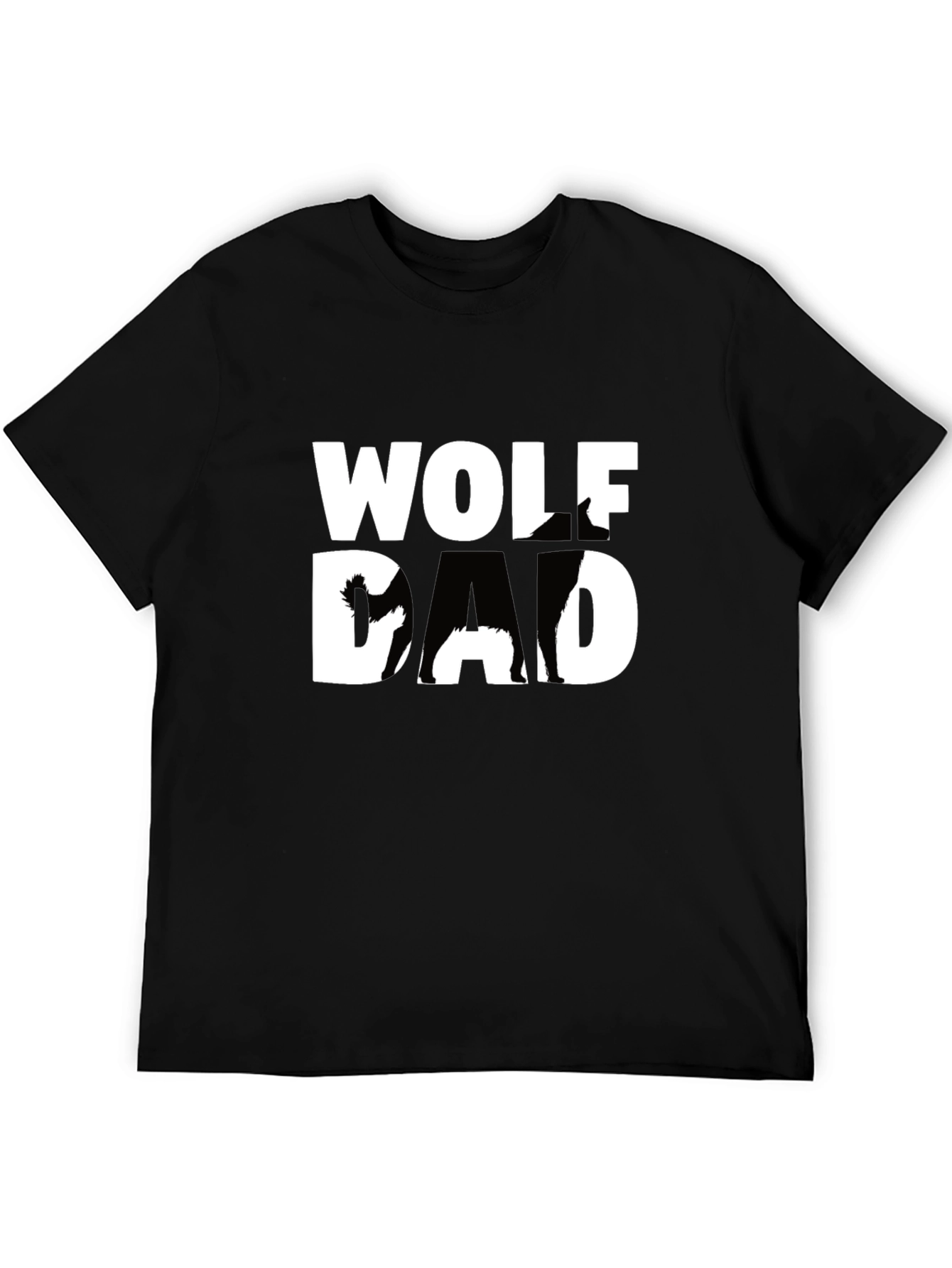 Wolf Dad Graphic T-Shirt - Black Cotton Tee