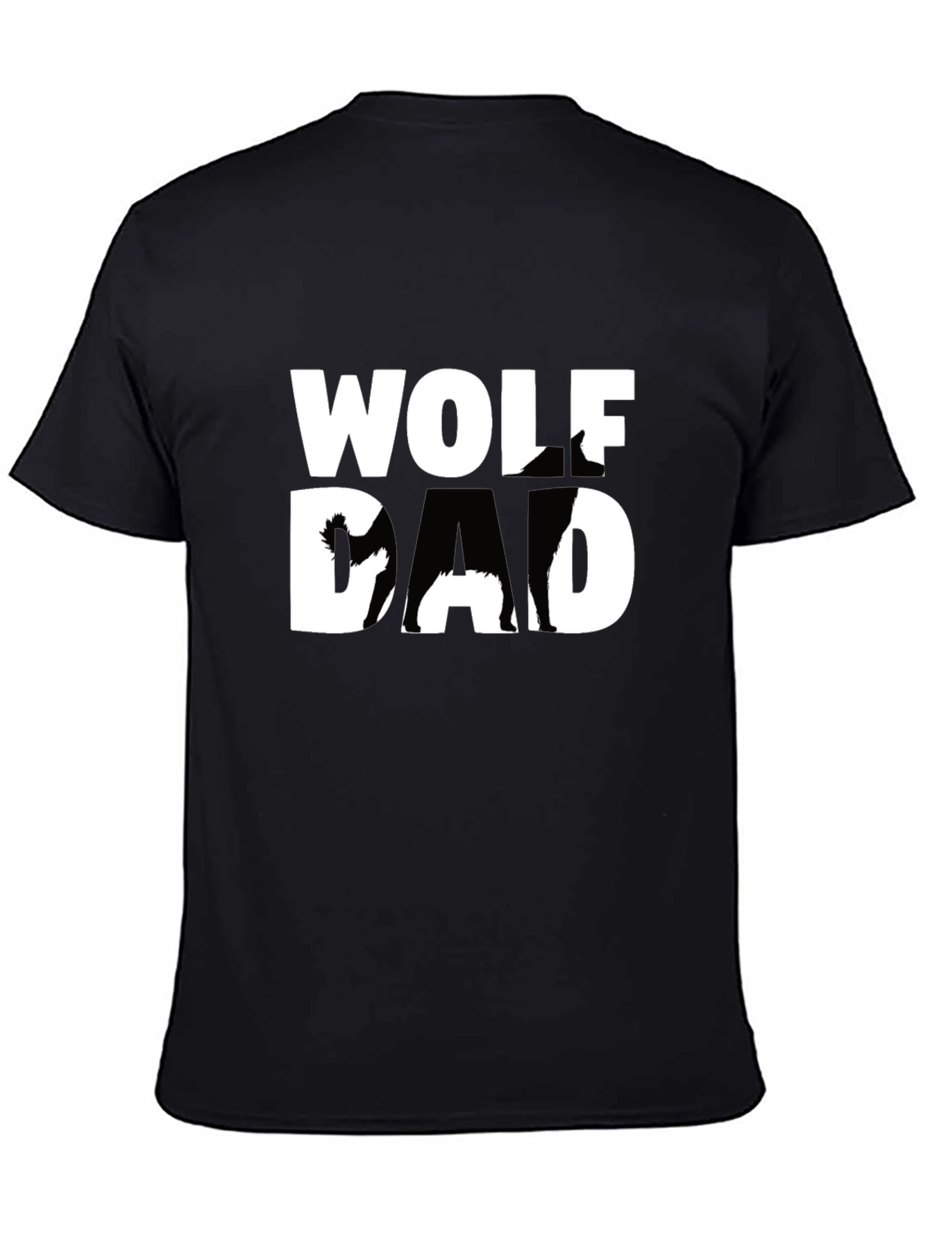Wolf Dad Graphic T-Shirt - Black Cotton Tee
