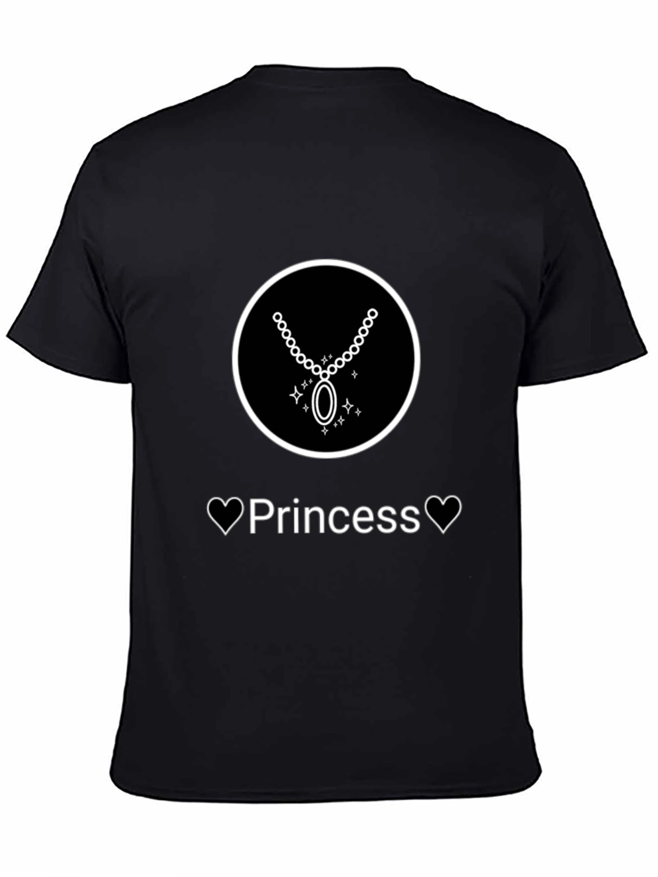 Princess Necklace Graphic Tee - Black T-Shirt