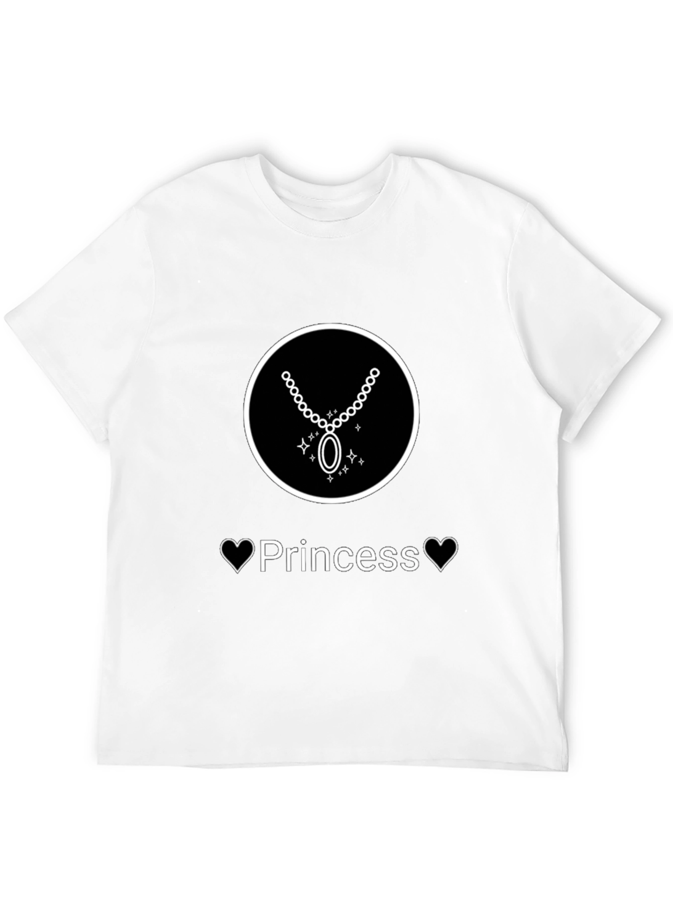 Princess Necklace Graphic Tee - Black T-Shirt