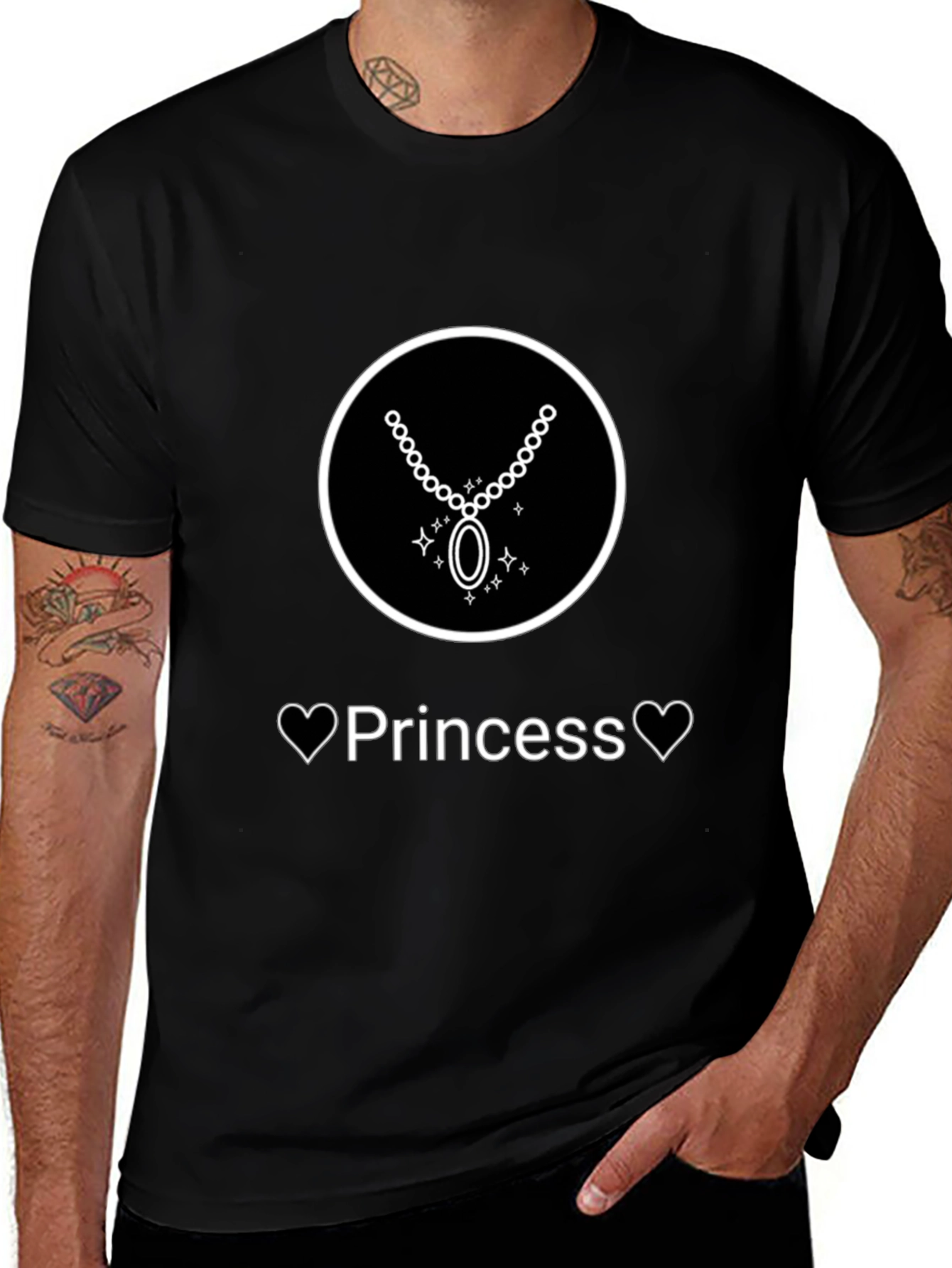 Princess Necklace Graphic Tee - Black T-Shirt