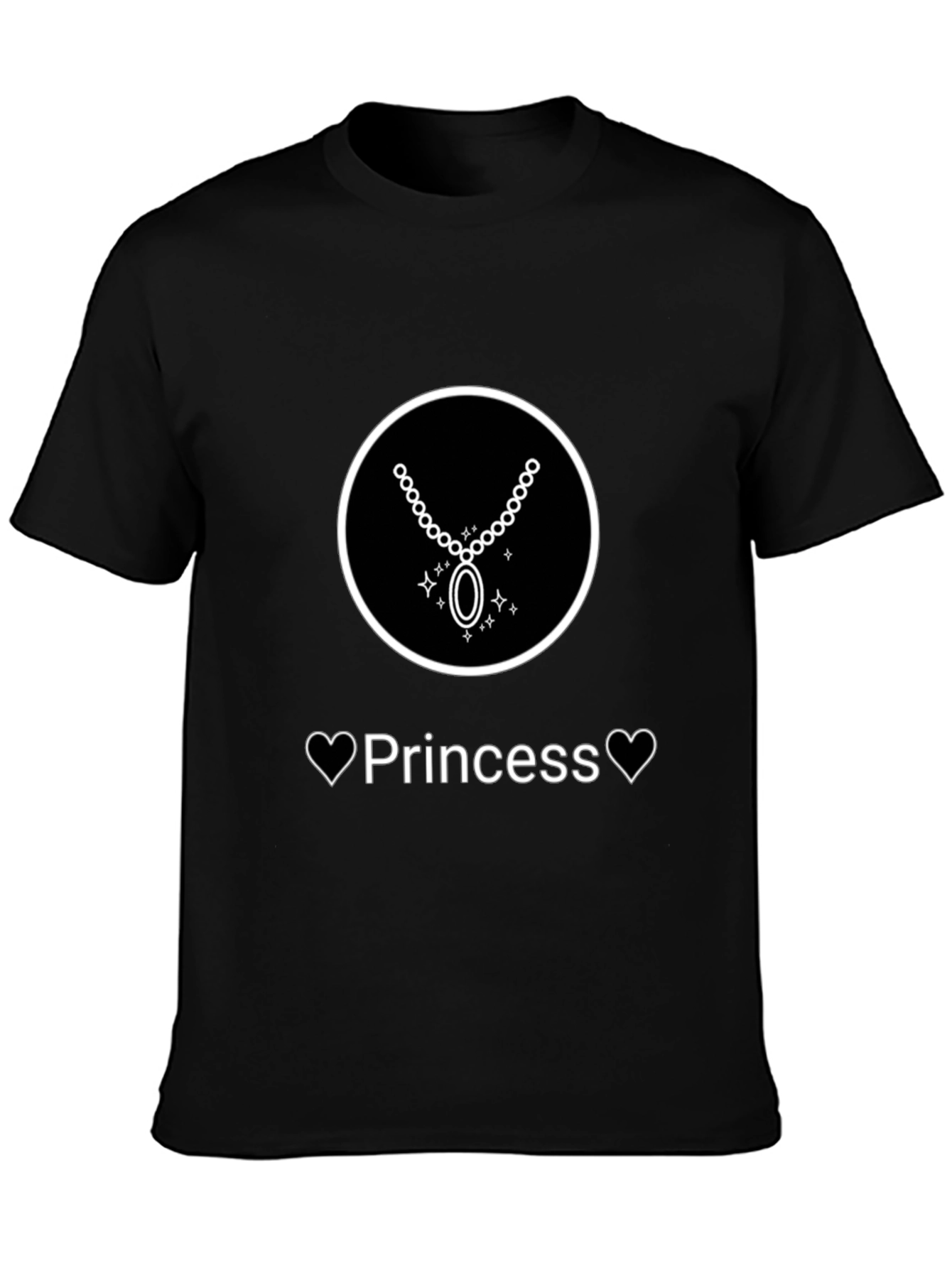 Princess Necklace Graphic Tee - Black T-Shirt