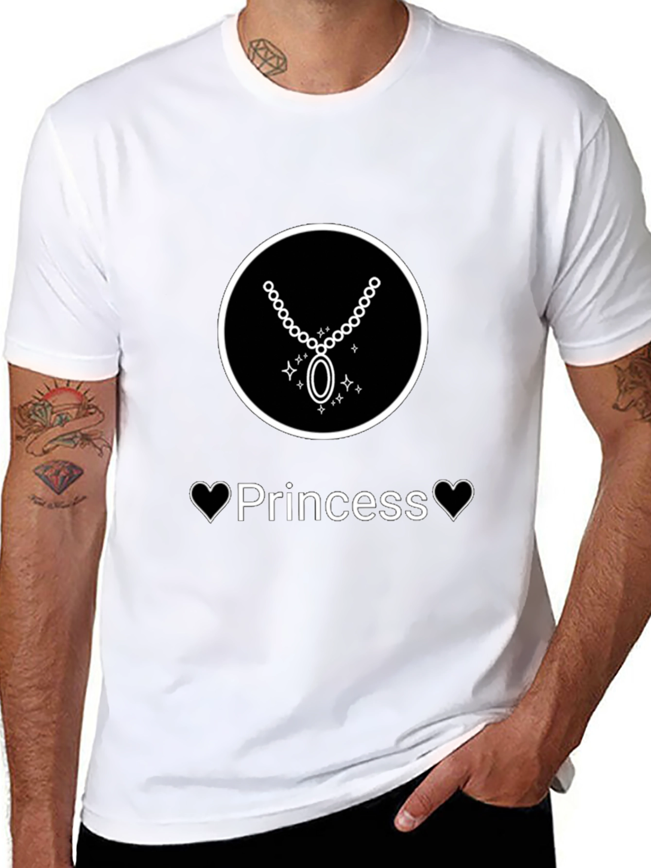 Princess Necklace Graphic Tee - Black T-Shirt