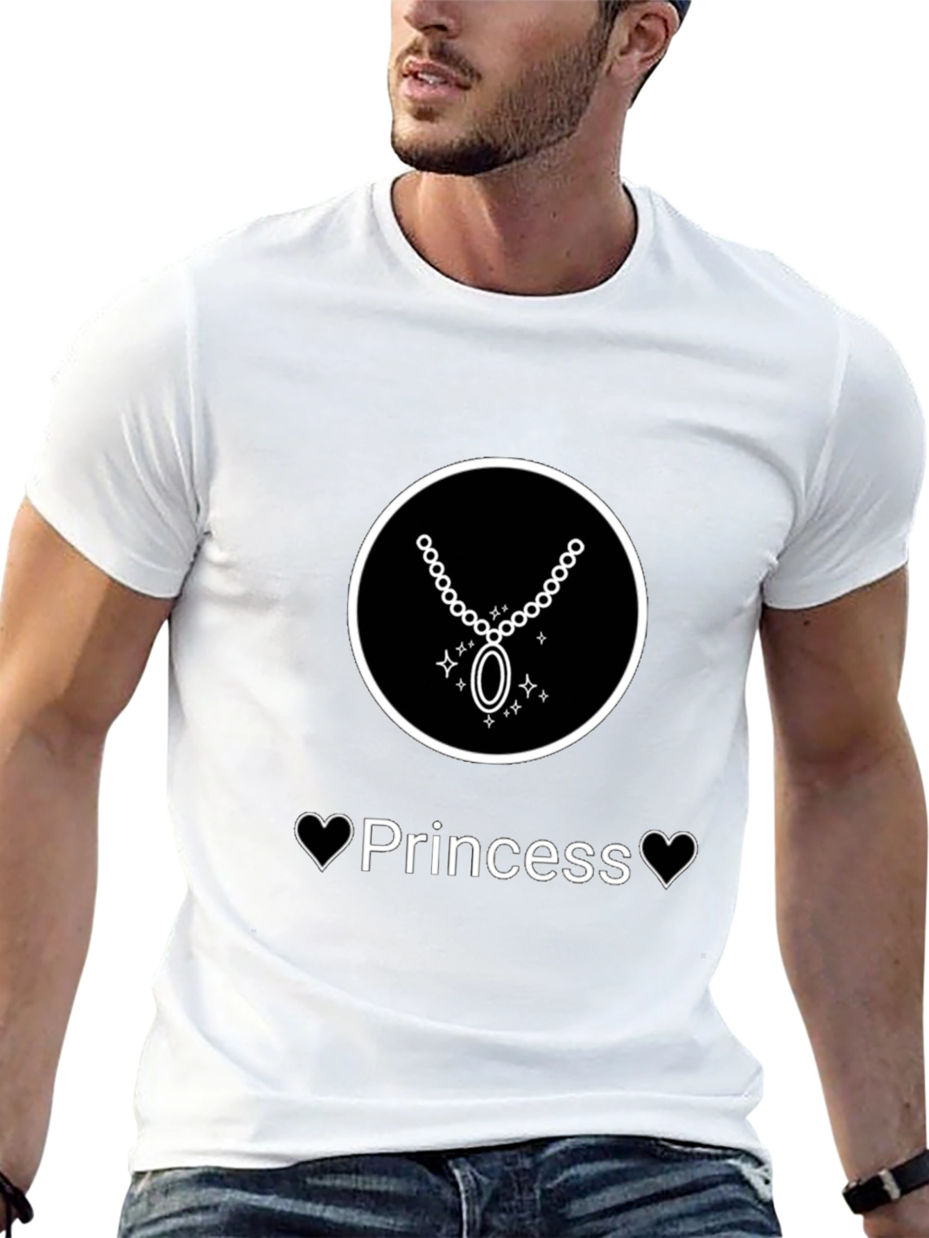 Princess Necklace Graphic Tee - Black T-Shirt