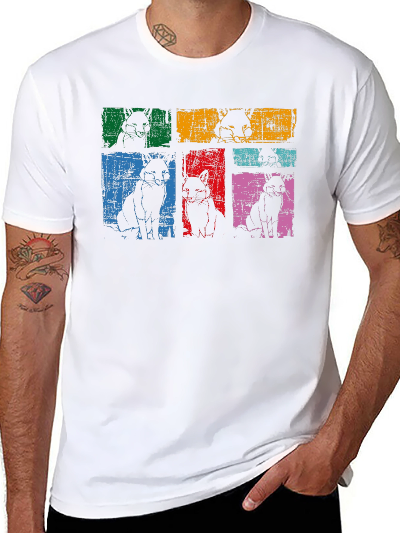 Retro Dog Pop Art Black T-Shirt
