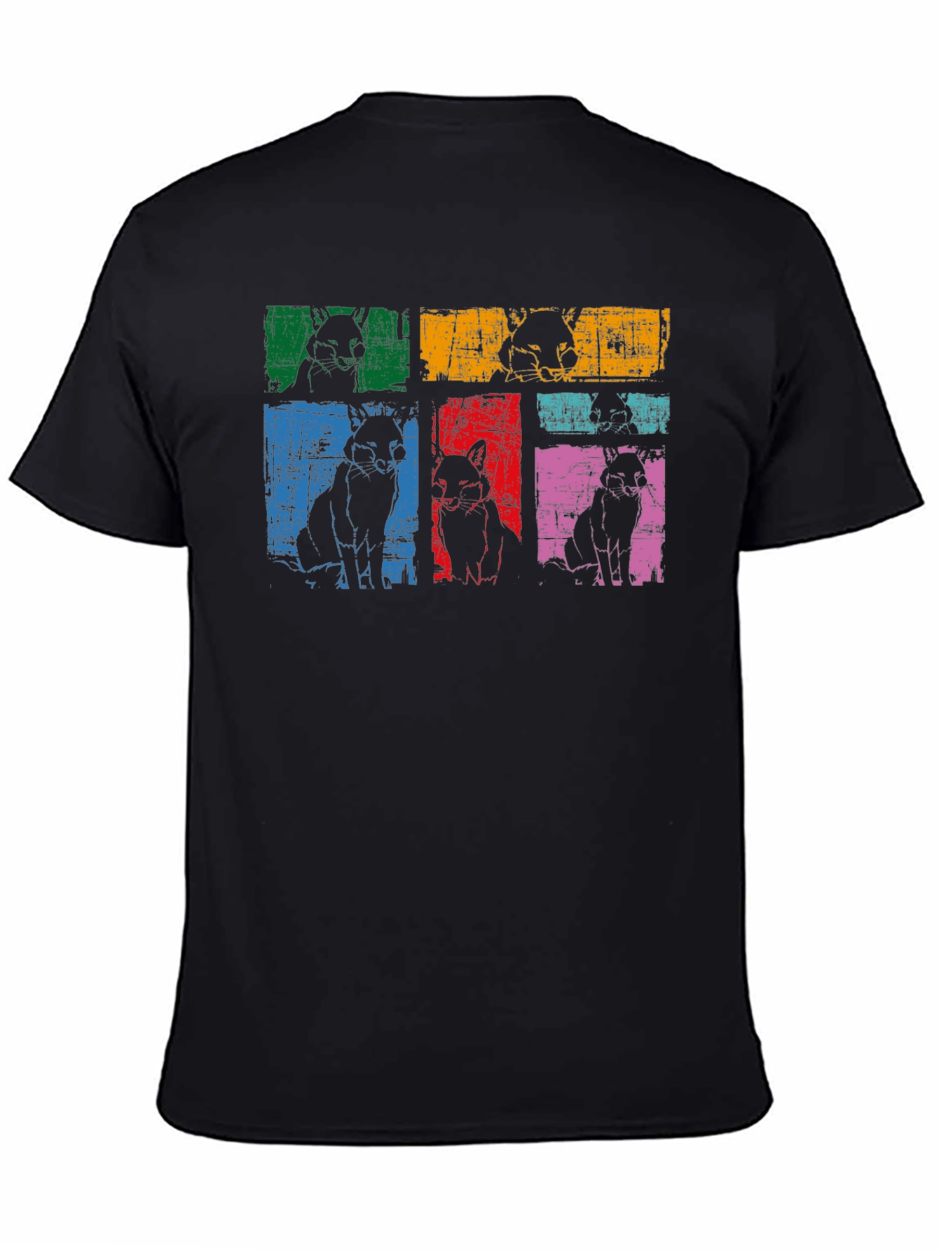 Retro Dog Pop Art Black T-Shirt