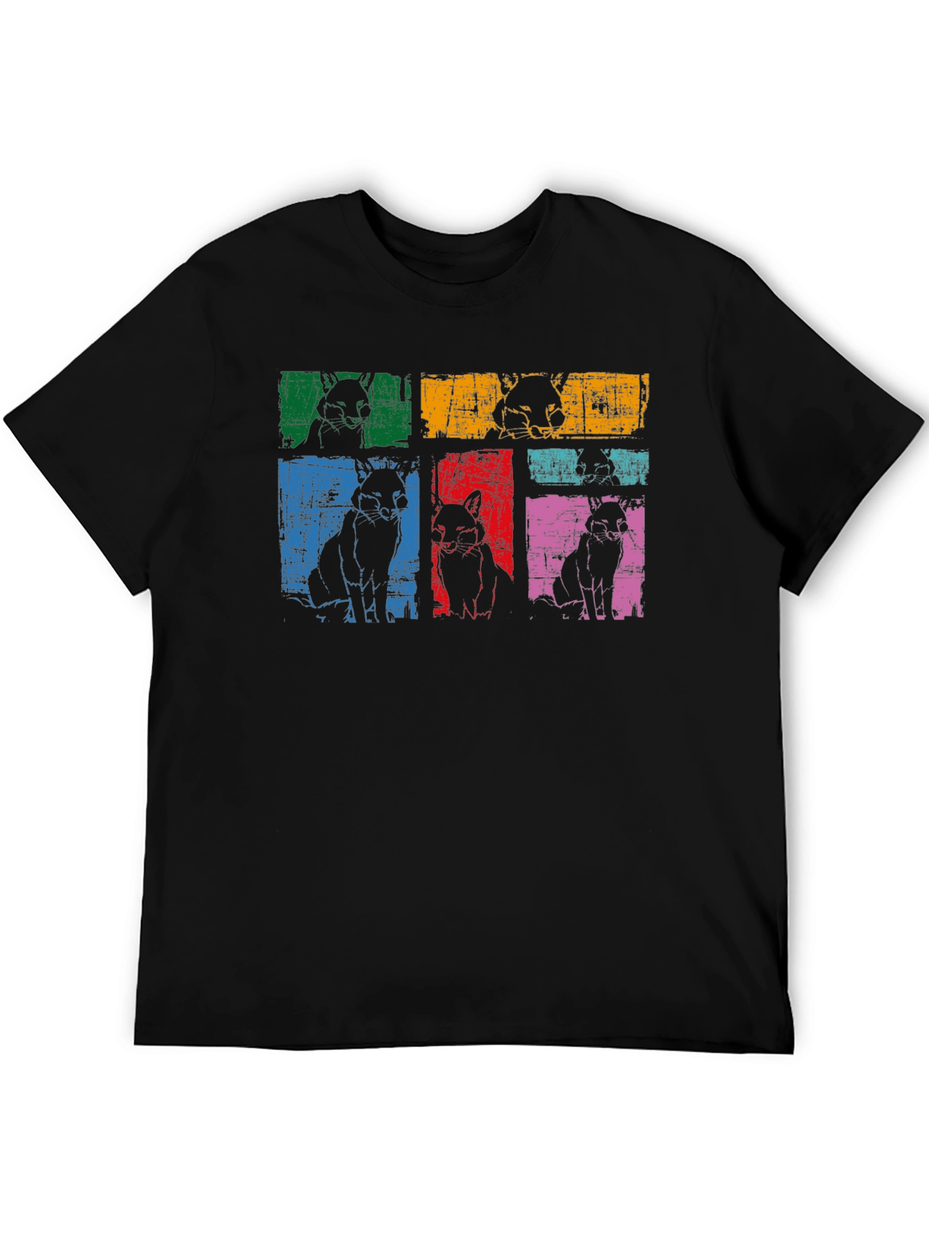 Retro Dog Pop Art Black T-Shirt