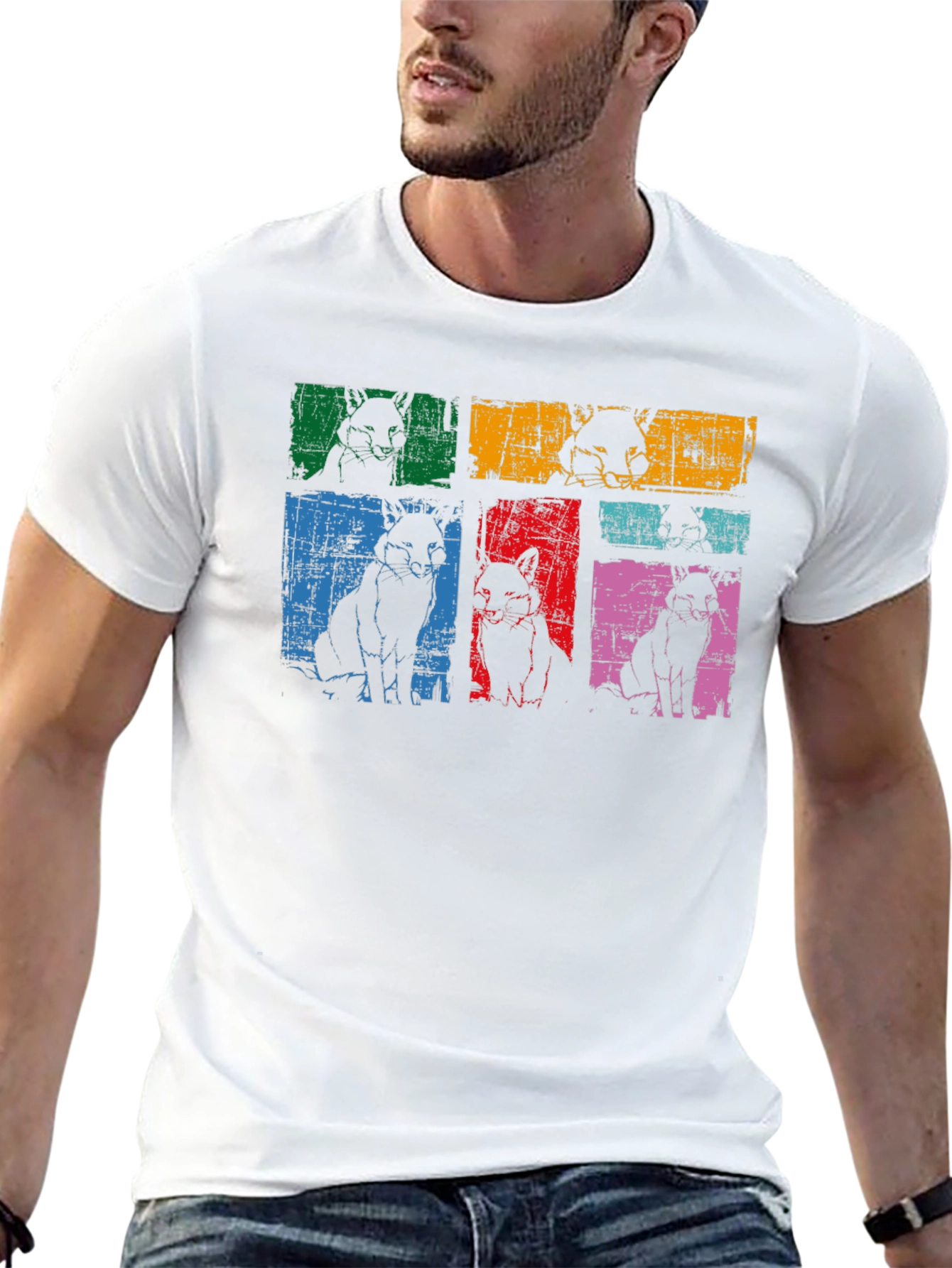 Retro Dog Pop Art Black T-Shirt