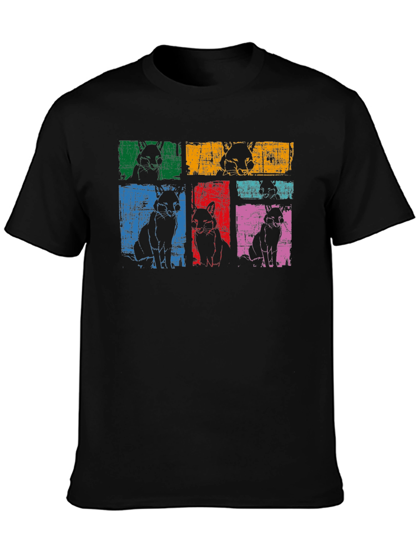 Retro Dog Pop Art Black T-Shirt