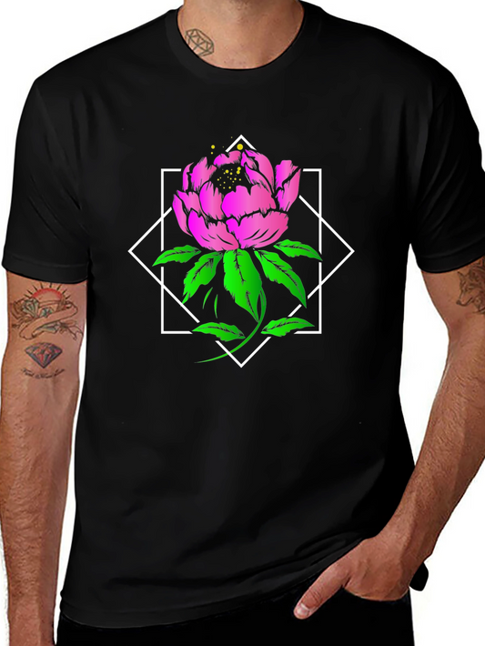 Floral Diamond Graphic Tee - Bold & Stylish