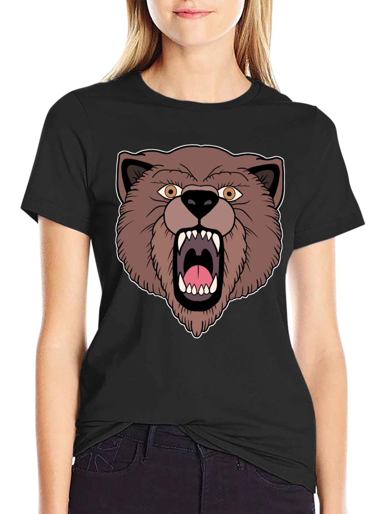 Grizzly Bear Graphic T-Shirt - Black