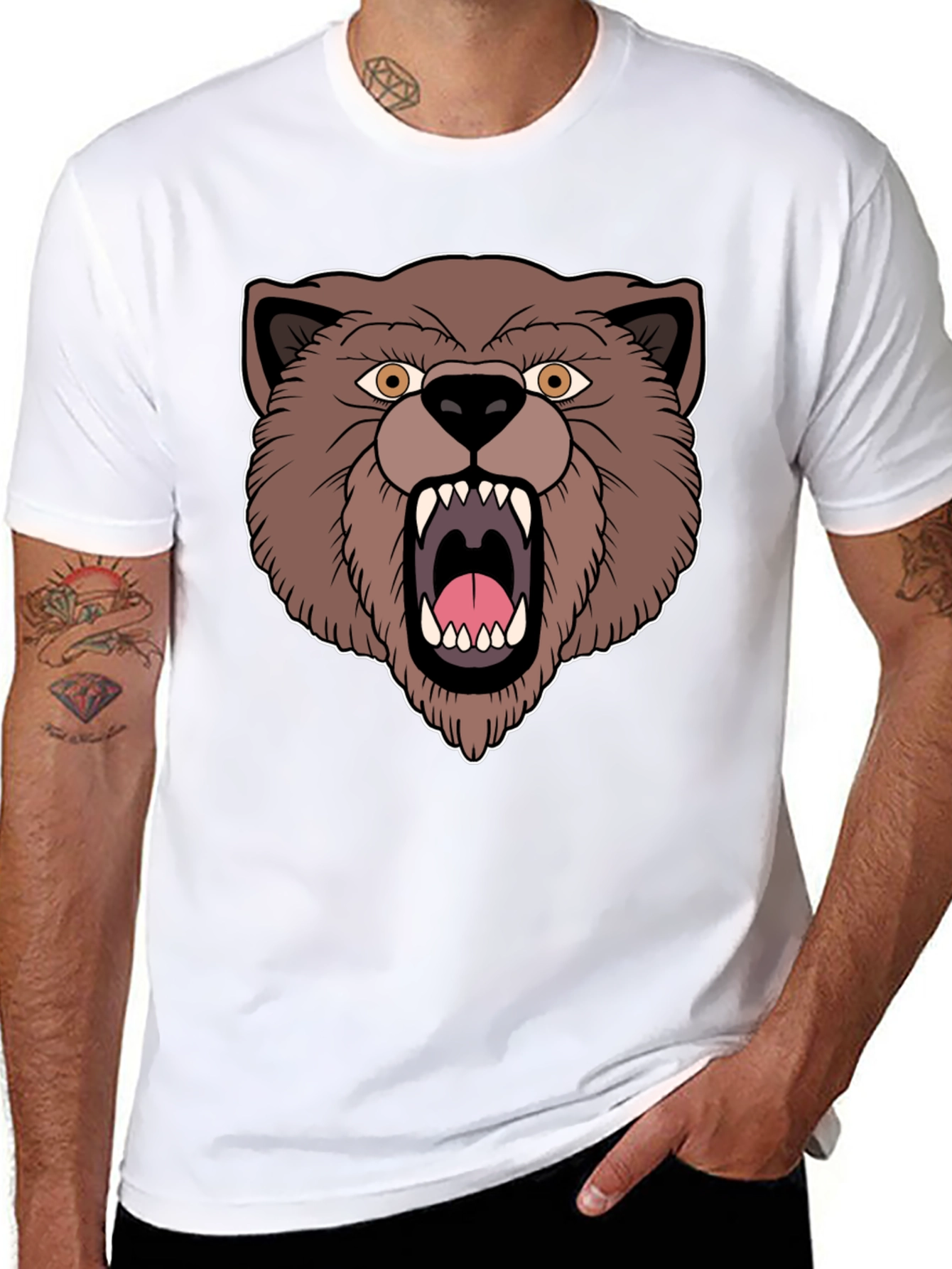 Grizzly Bear Graphic T-Shirt - Black
