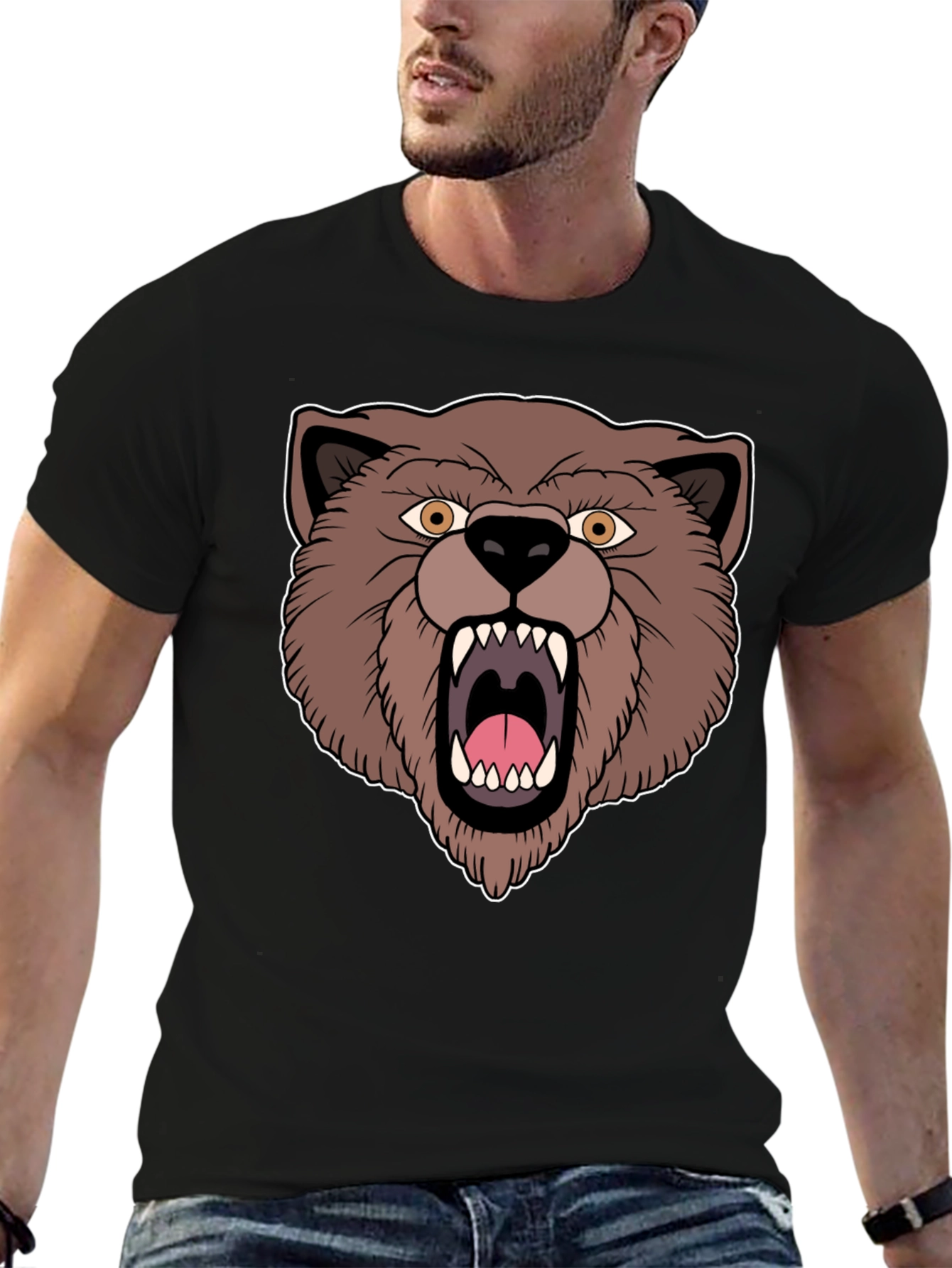 Grizzly Bear Graphic T-Shirt - Black