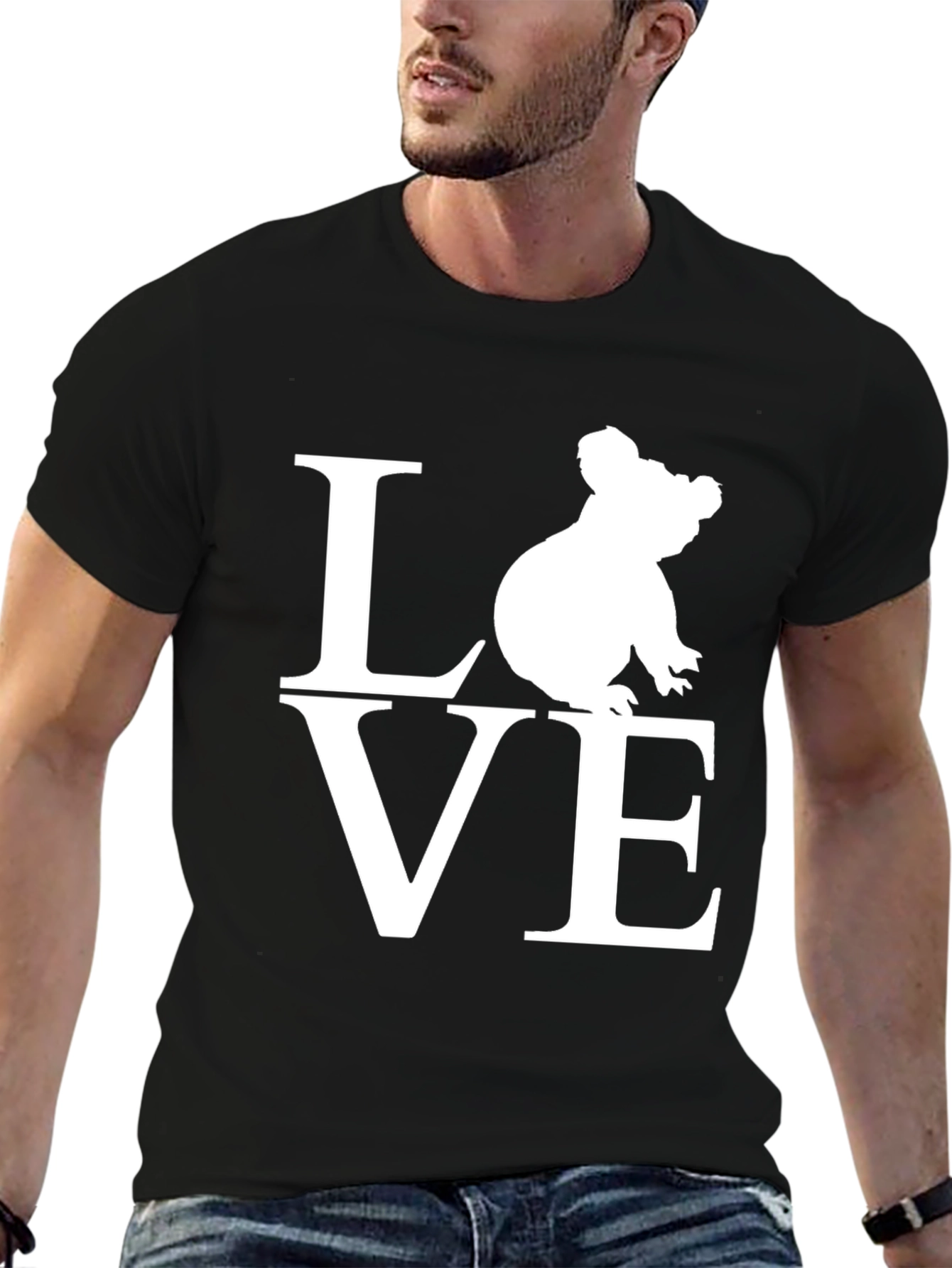 Koala Love Graphic T-Shirt - Black