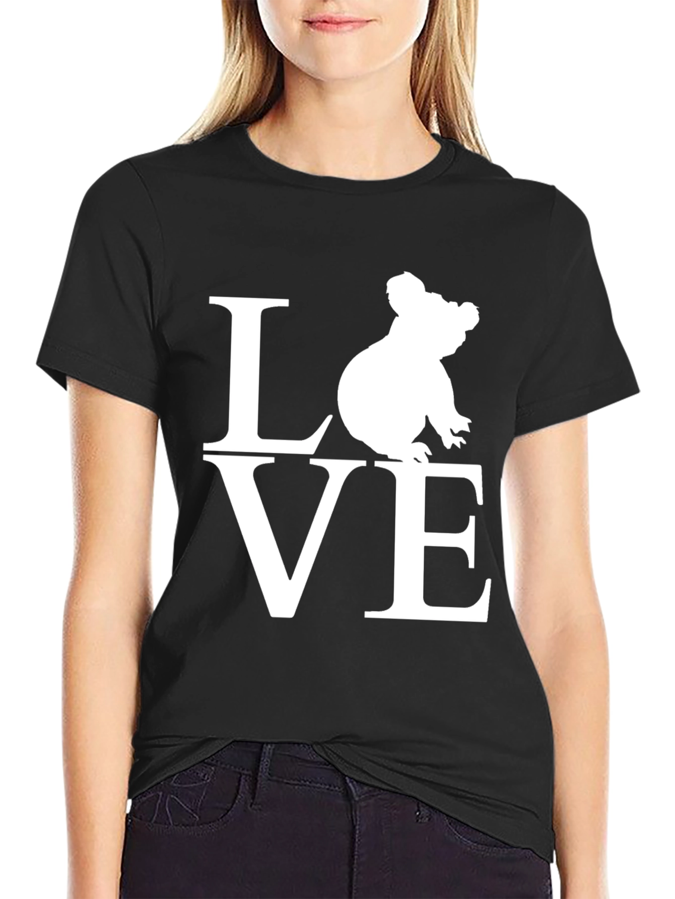 Koala Love Graphic T-Shirt - Black