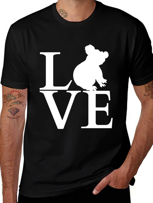 Koala Love Graphic T-Shirt - Black