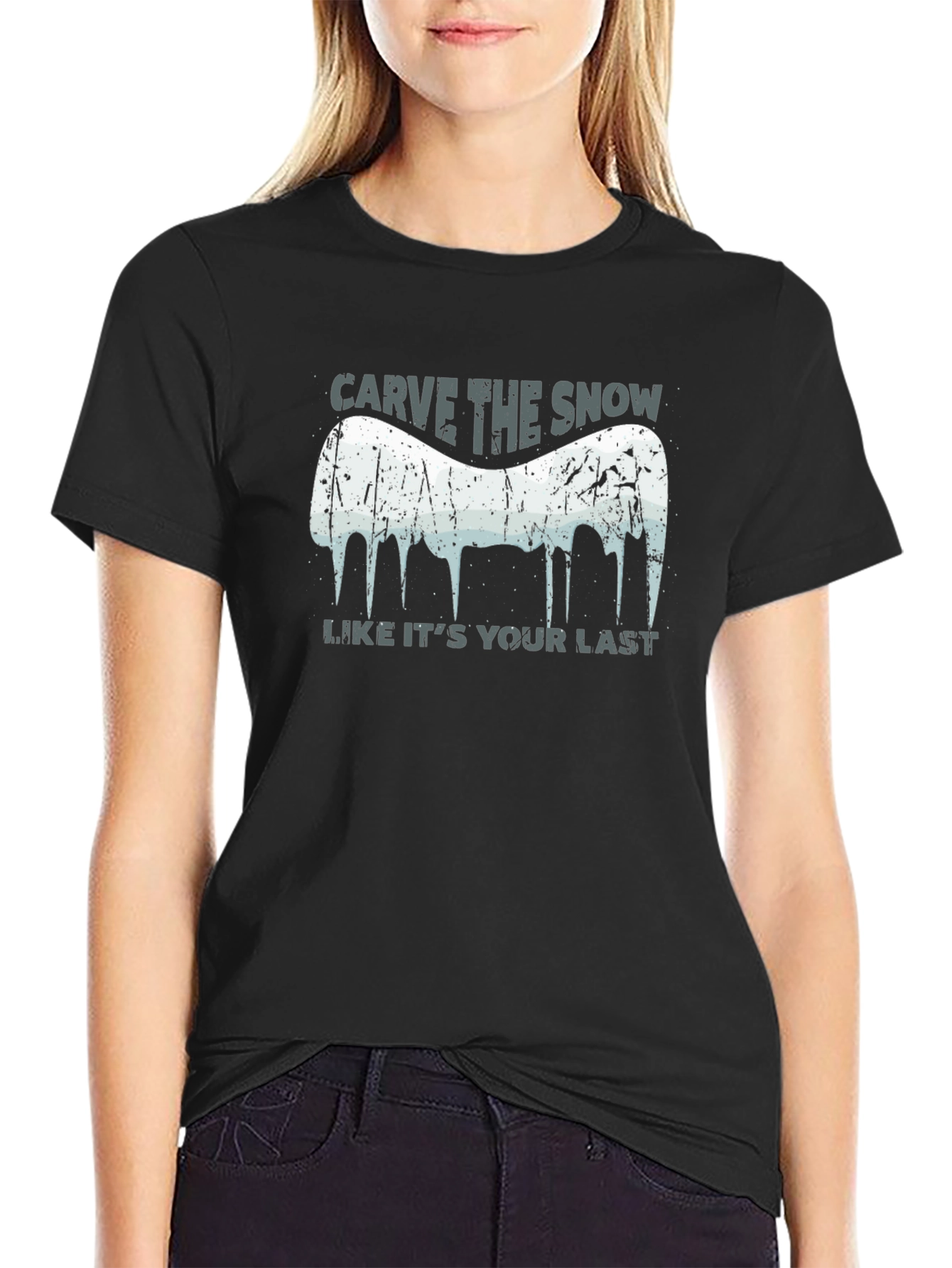 Carve the Snow Black T-Shirt