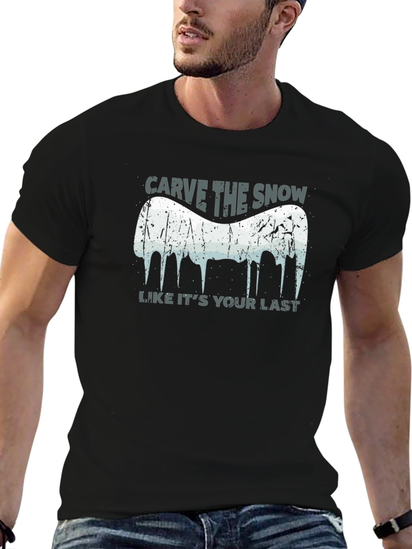 Carve the Snow Black T-Shirt