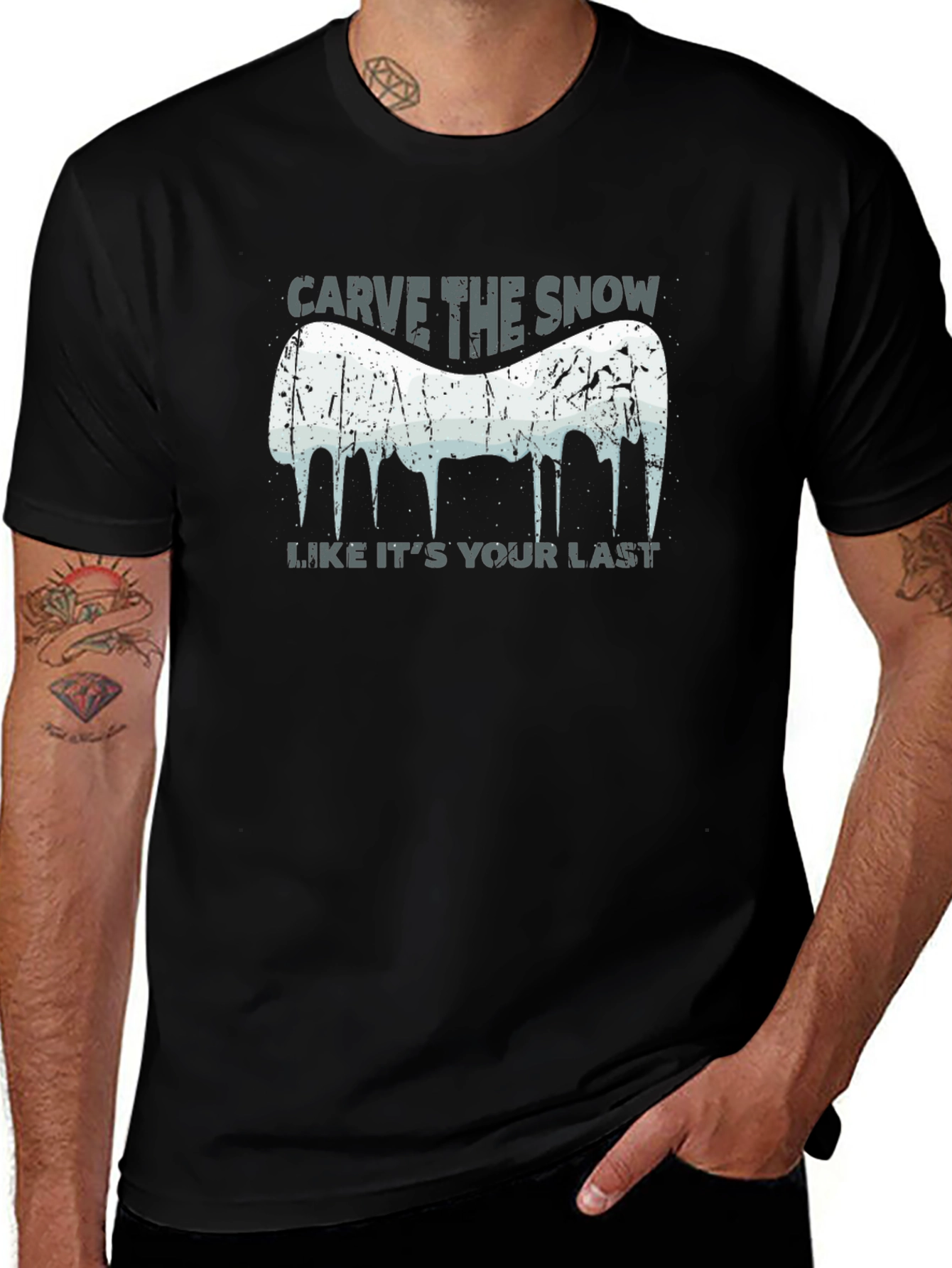 Carve the Snow Black T-Shirt