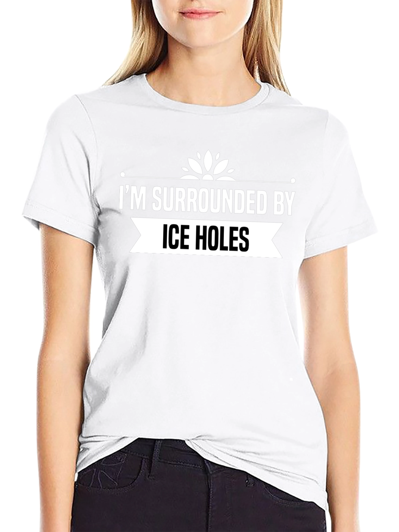 Im Surrounded by Ice Holes Black T-Shirt