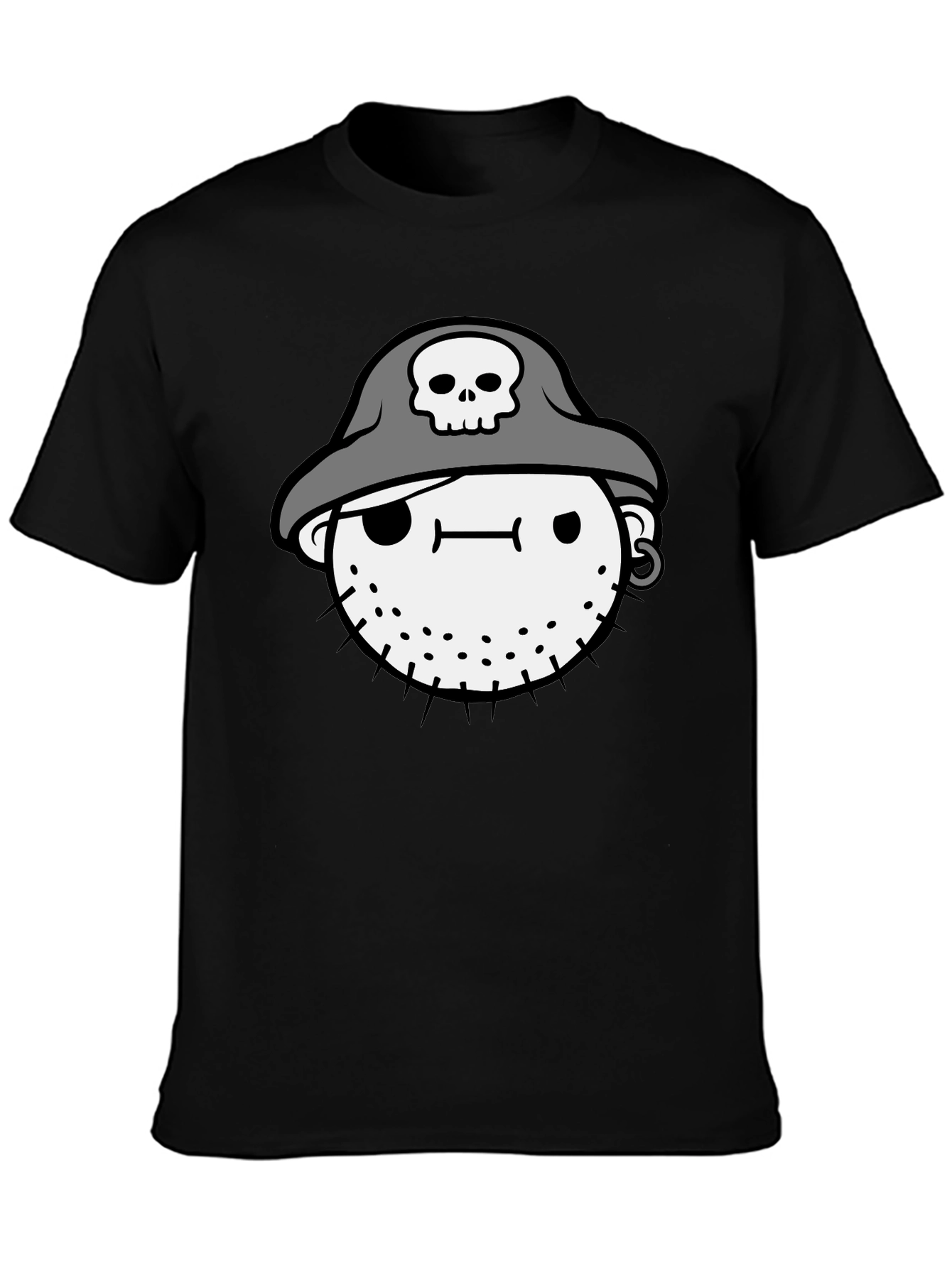 Pirate Face Graphic Black T-Shirt