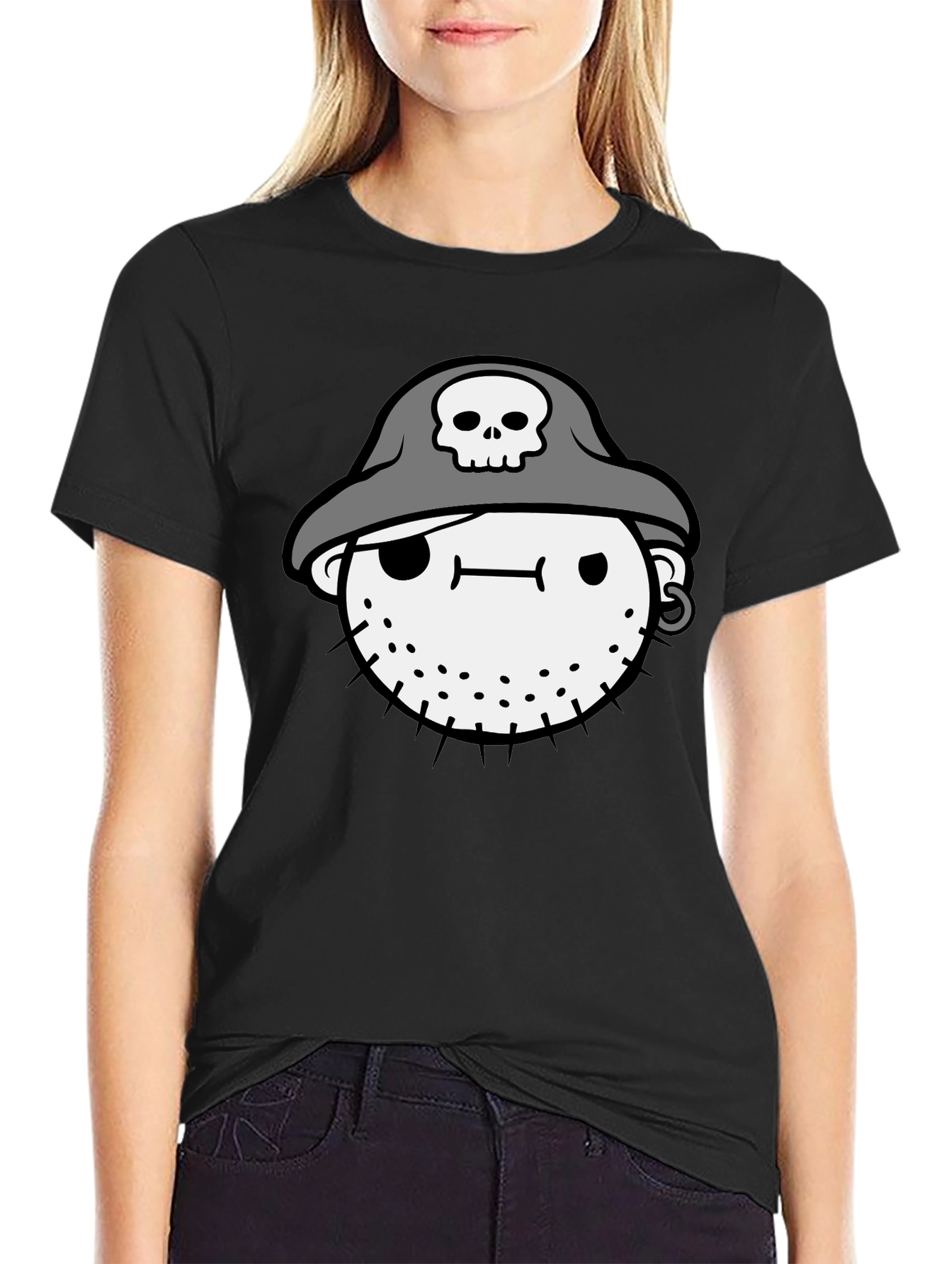 Pirate Face Graphic Black T-Shirt
