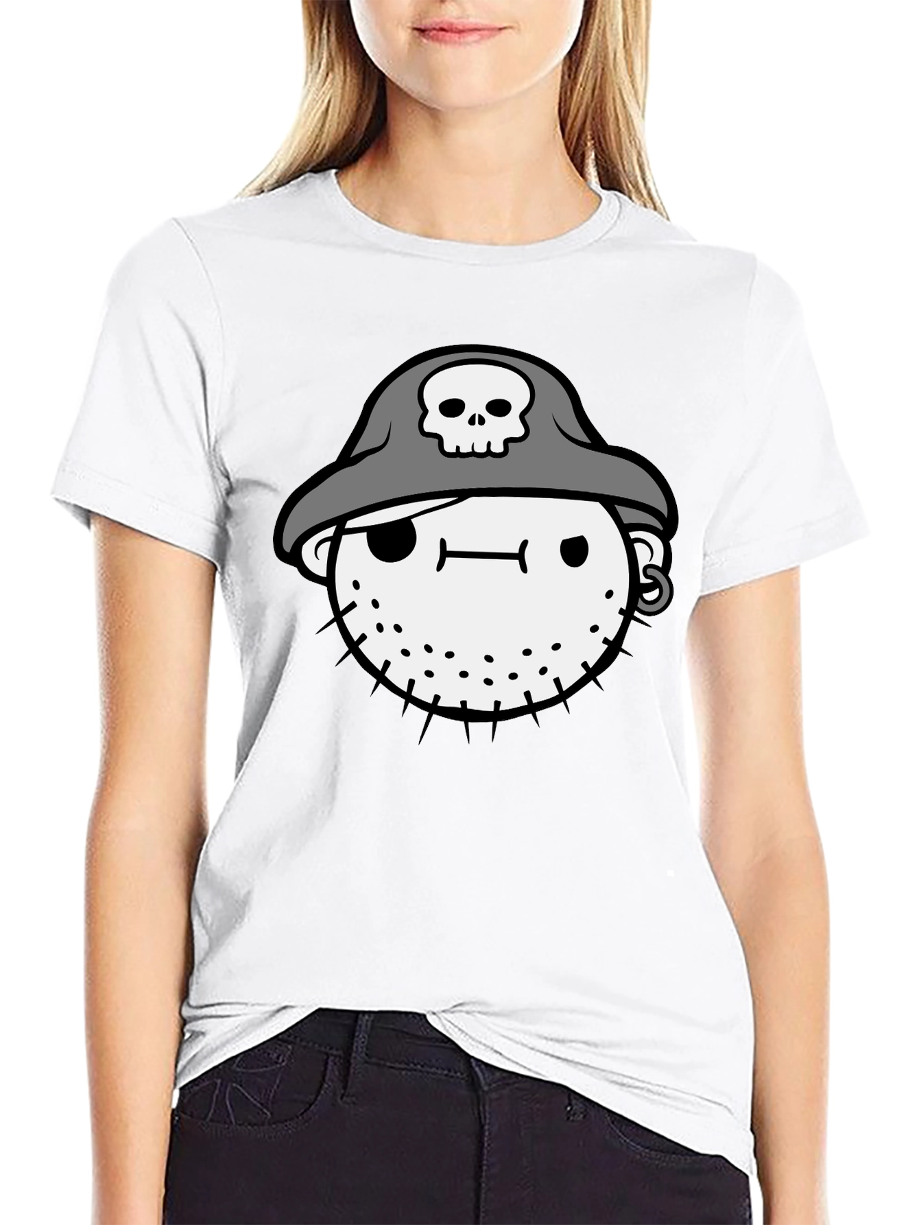 Pirate Face Graphic Black T-Shirt