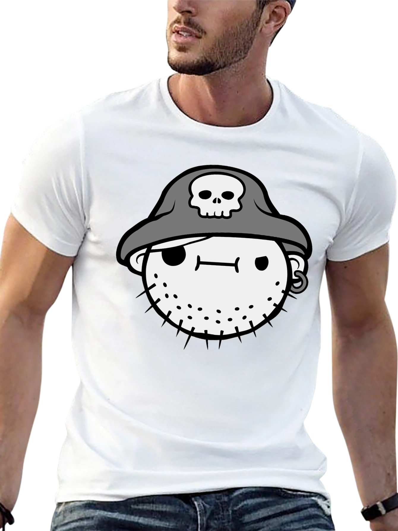 Pirate Face Graphic Black T-Shirt