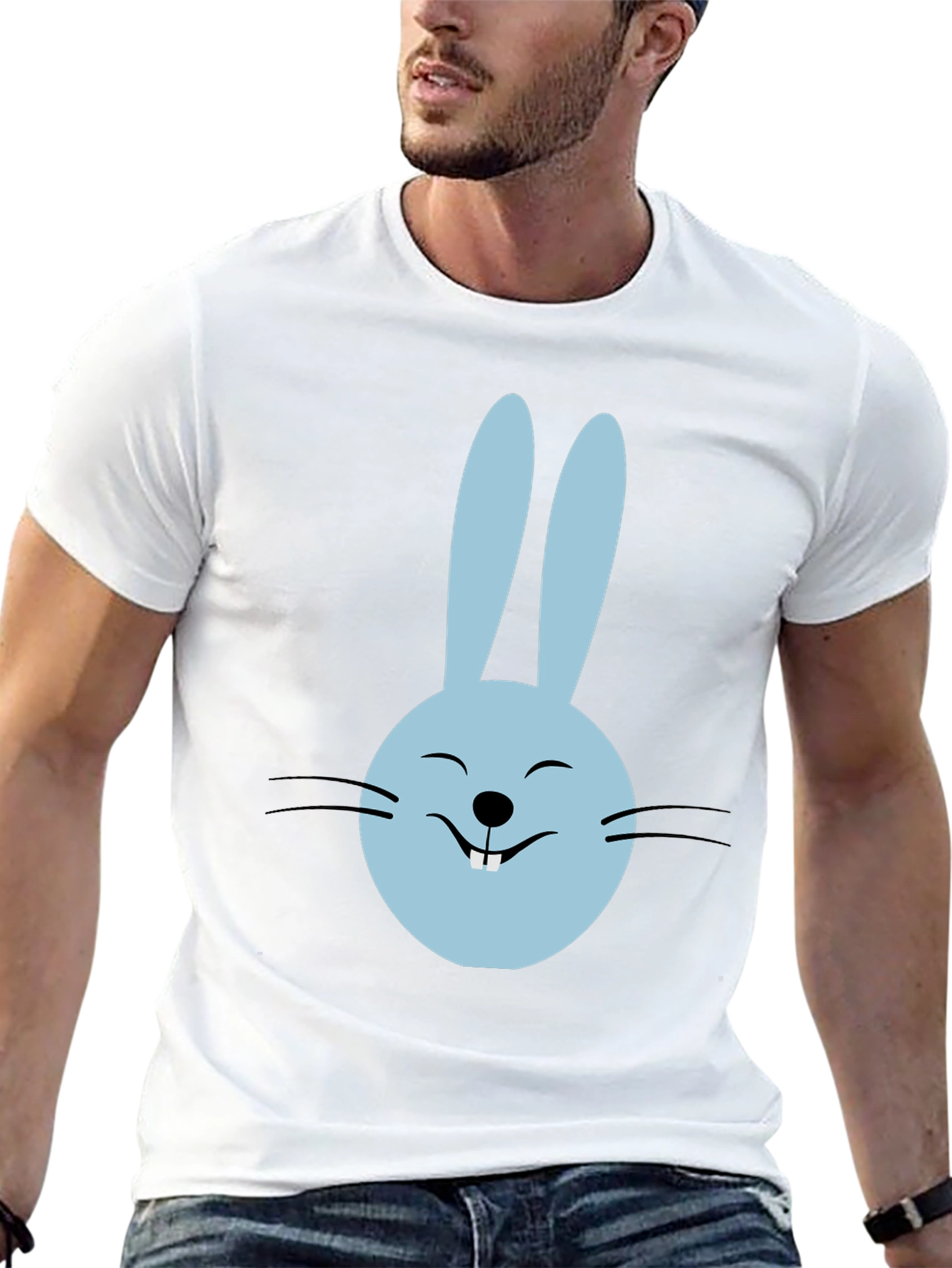 Bunny Face Graphic Tee - Cute & Casual