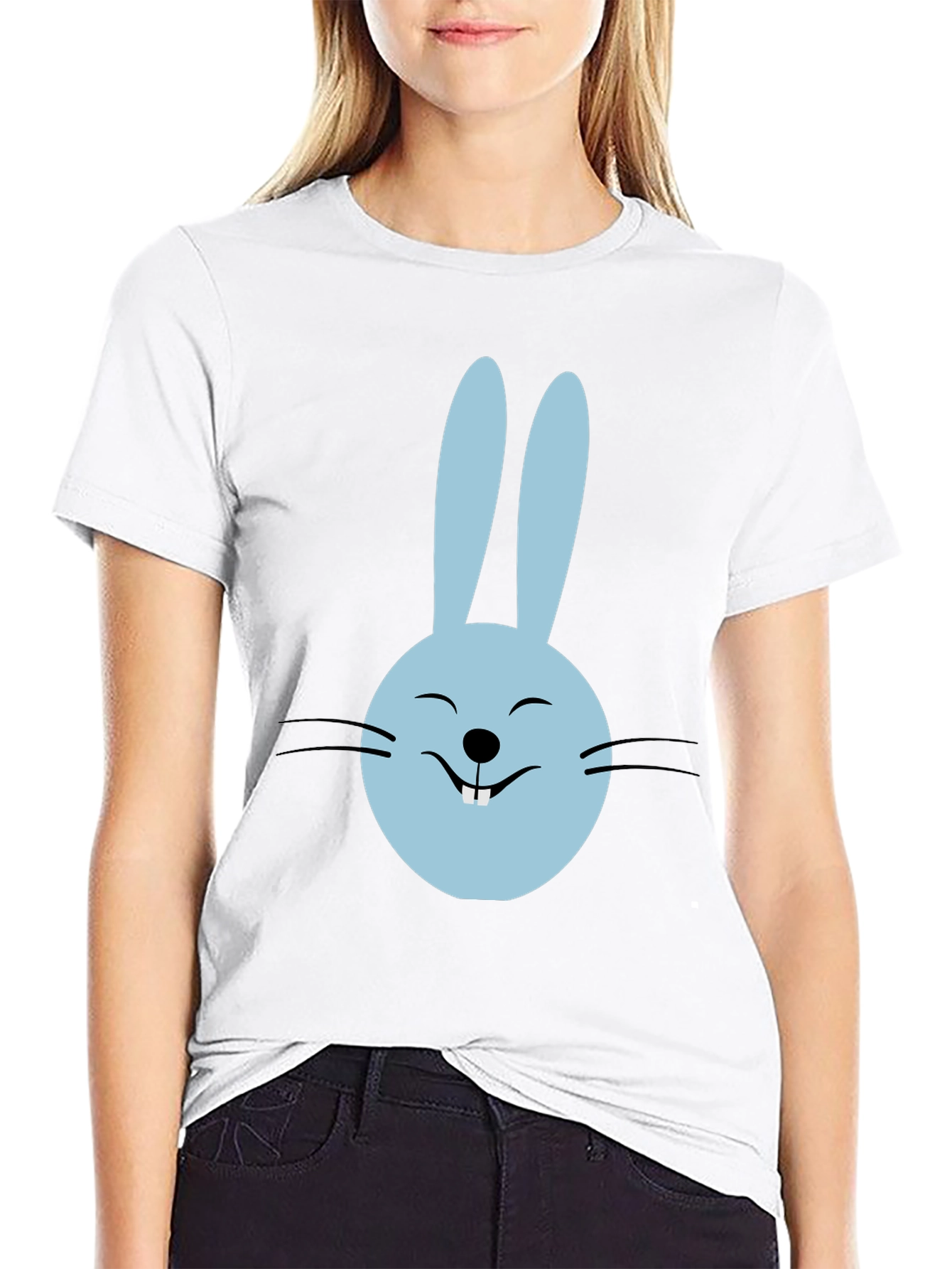 Bunny Face Graphic Tee - Cute & Casual
