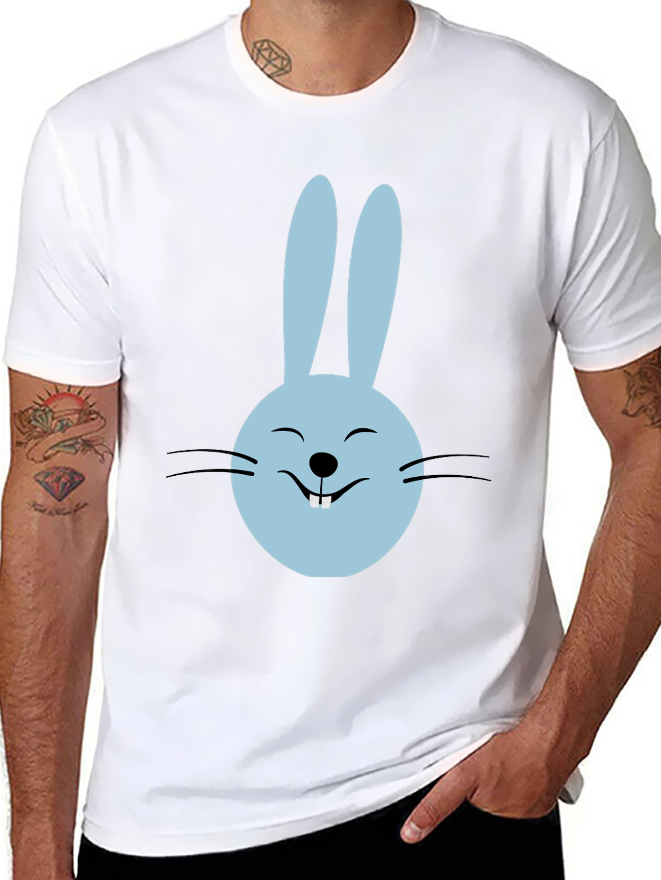 Bunny Face Graphic Tee - Cute & Casual