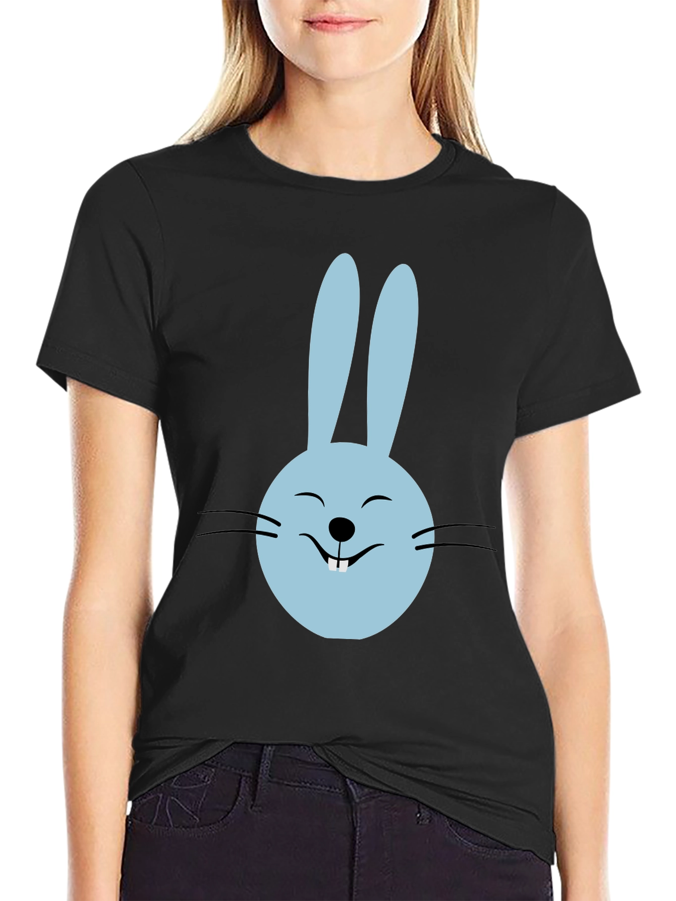Bunny Face Graphic Tee - Cute & Casual