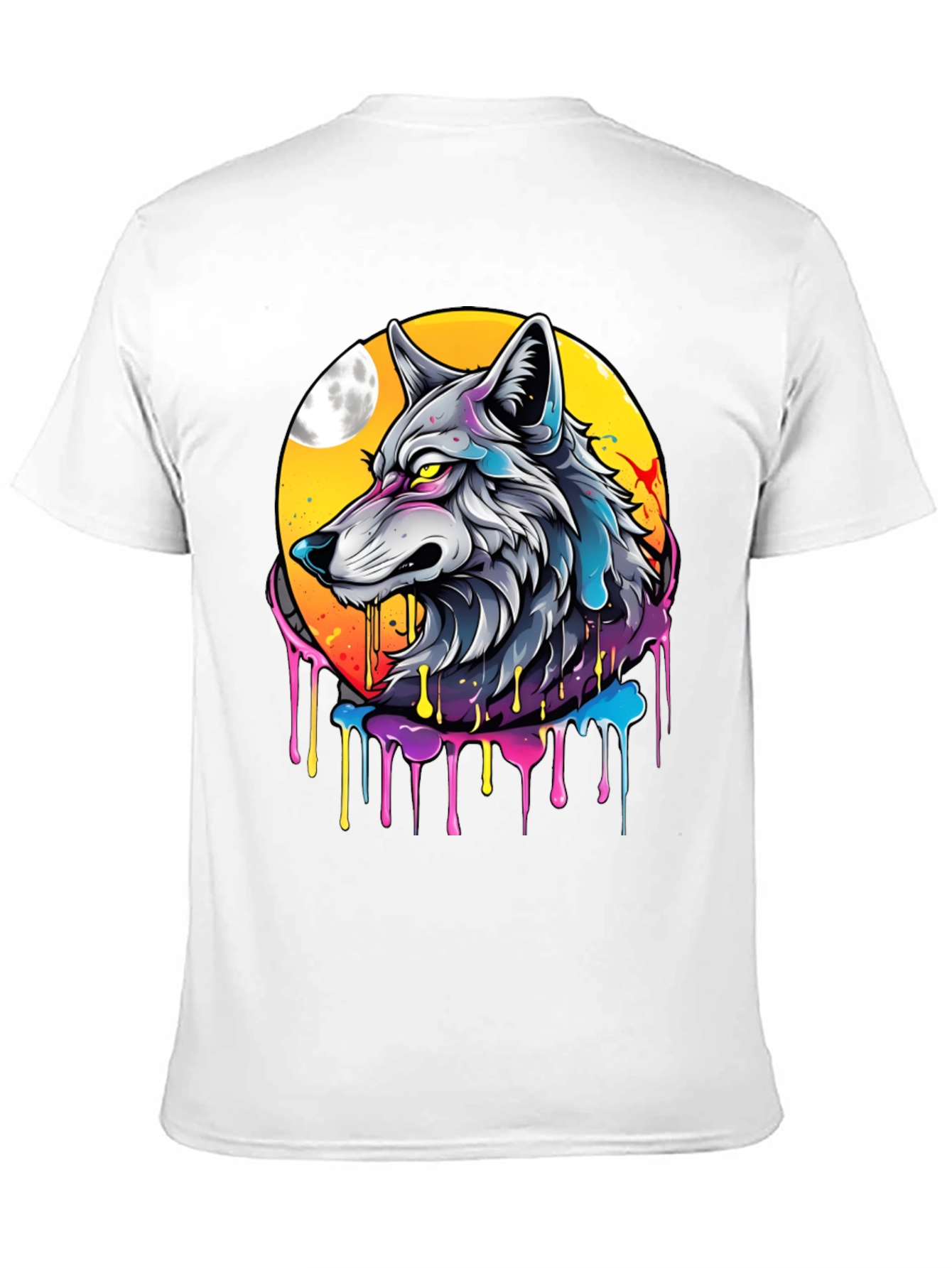 Wolf Moon Graphic Tee - Artistic Black T-Shirt