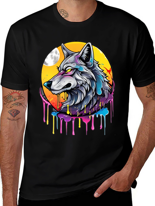 Wolf Moon Graphic Tee - Artistic Black T-Shirt